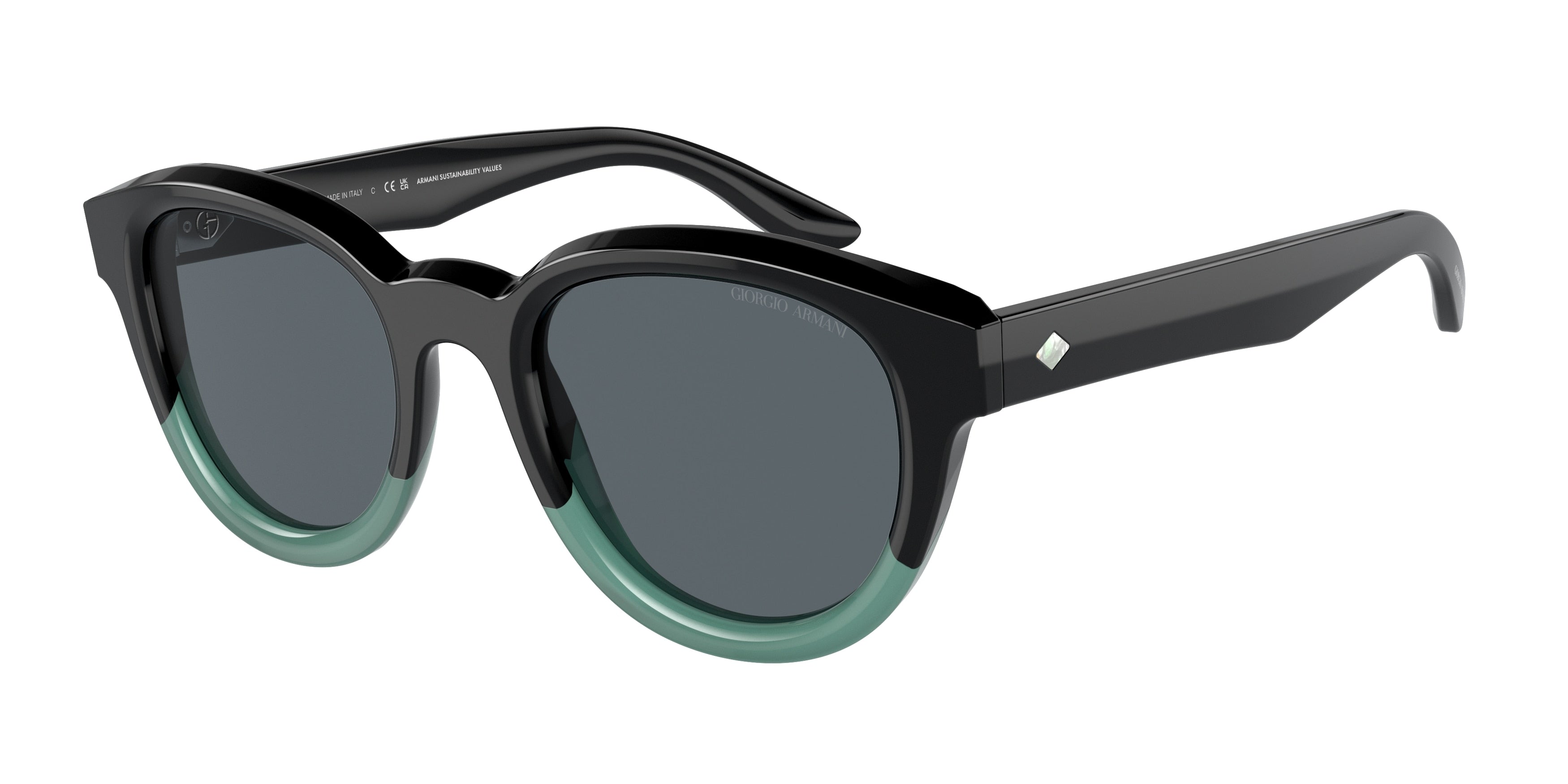 Giorgio Armani AR8181 Phantos Sunglasses  5998R5-Gradient Black/Petroleum 49-140-21 - Color Map Black
