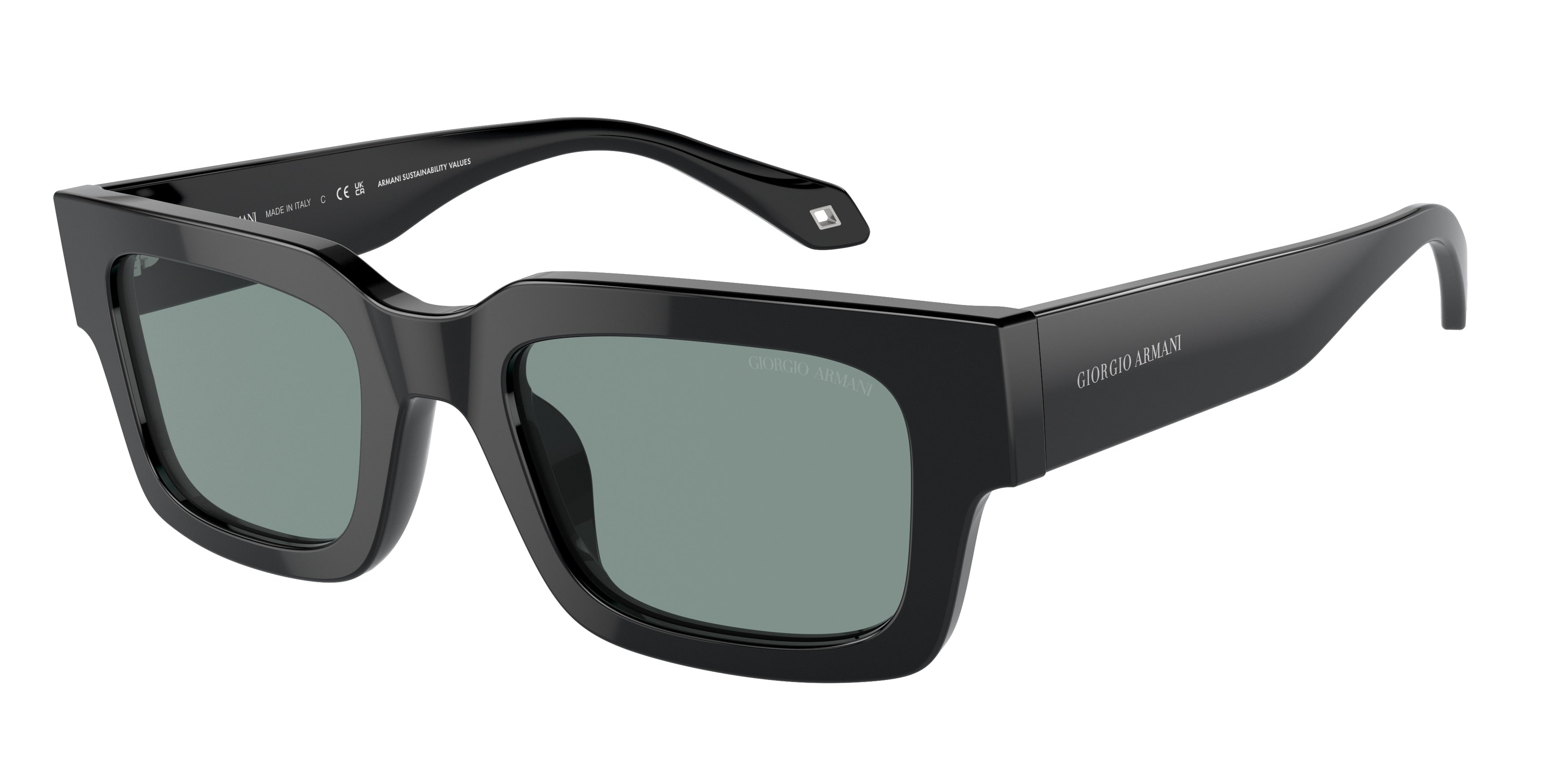 Giorgio Armani AR8184U Rectangle Sunglasses  587556-Black 52-145-22 - Color Map Black