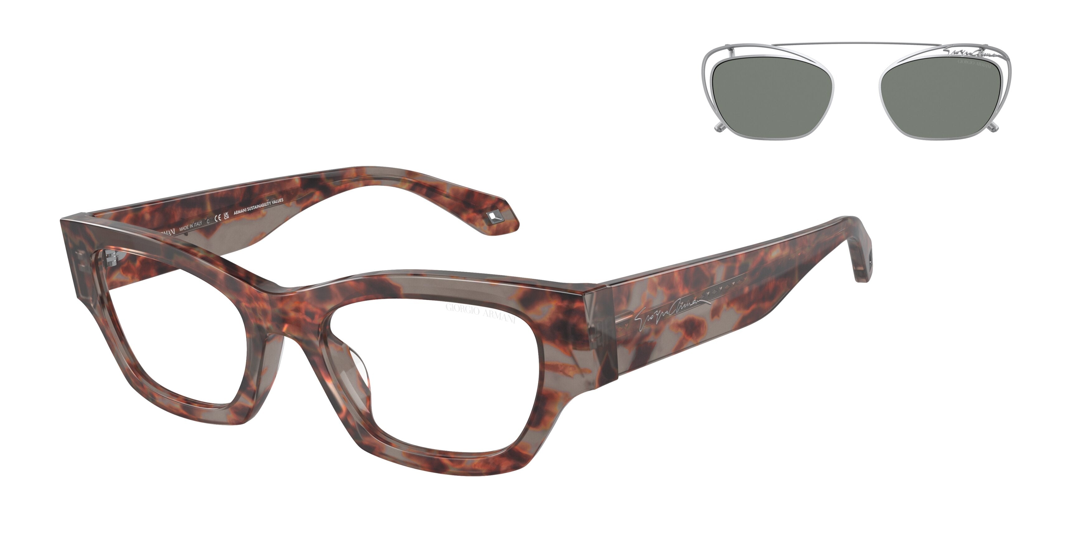 Giorgio Armani AR8185U Cat Eye Sunglasses  59761W-Grey Havana 50-140-19 - Color Map Tortoise