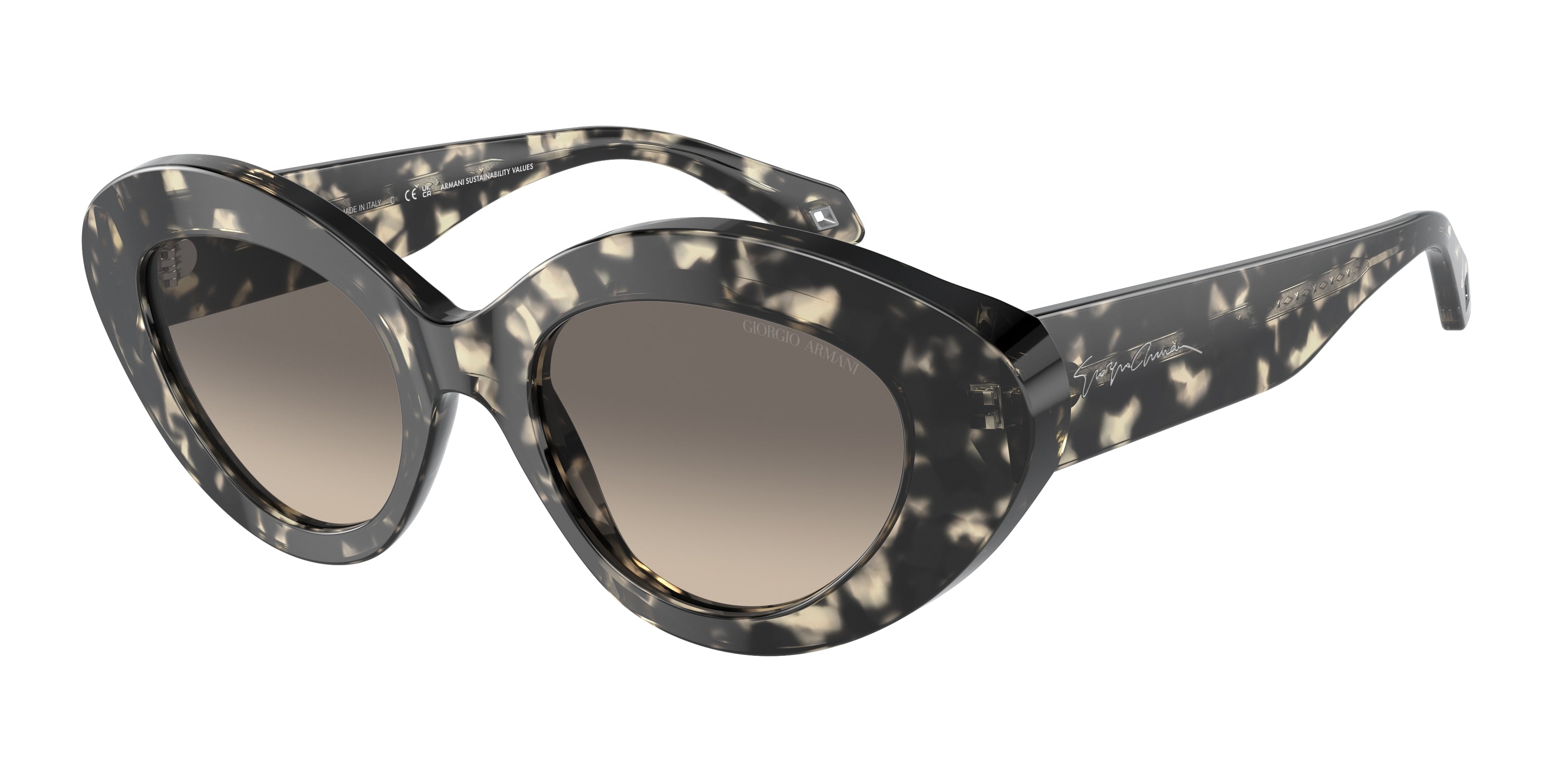 Giorgio Armani AR8188 Cat Eye Sunglasses  587332-Grey Havana 50-140-20 - Color Map Tortoise