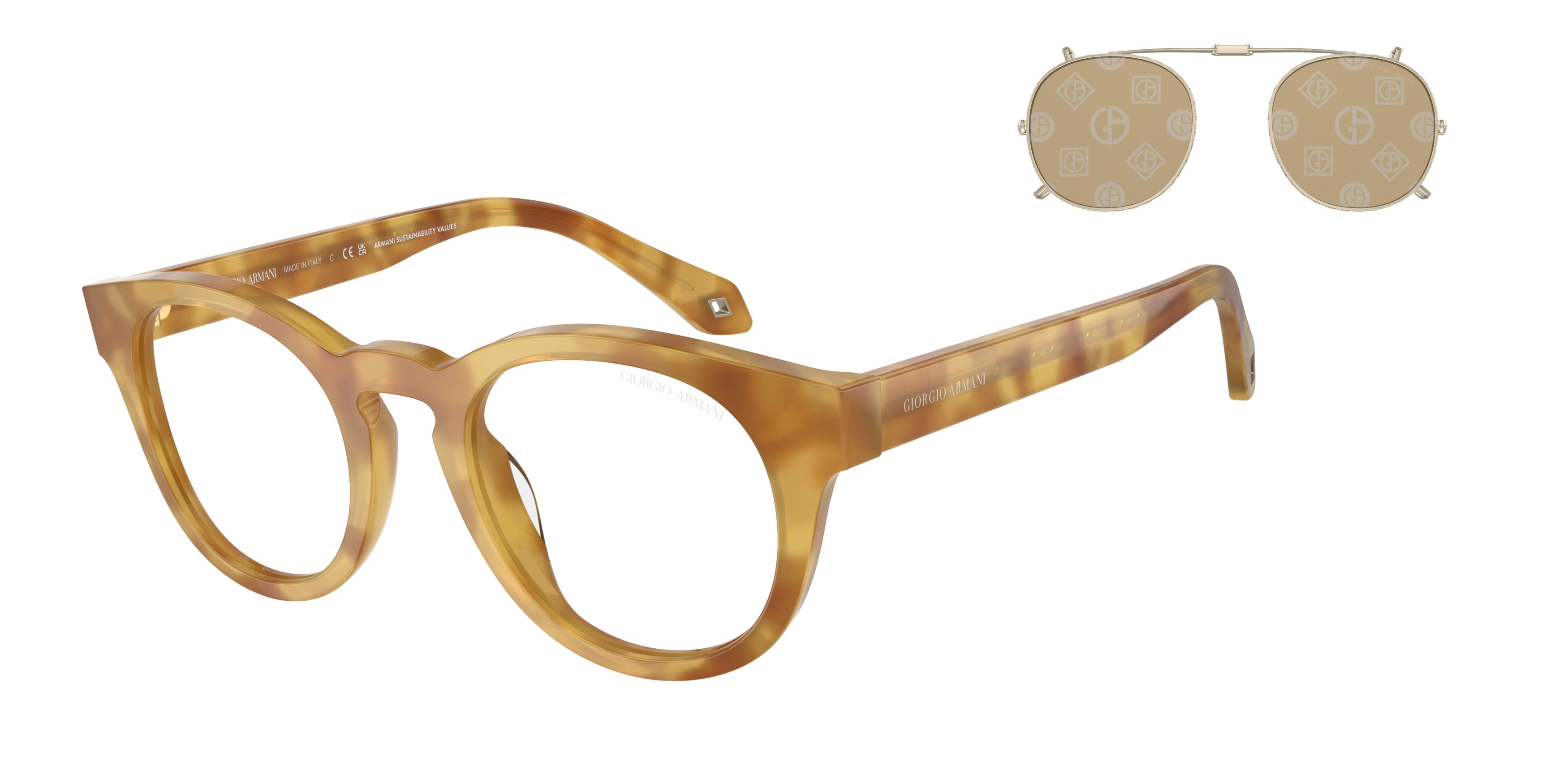 Giorgio Armani AR8190U Phantos Sunglasses  59791W-Honey Havana 48-145-22 - Color Map Tortoise