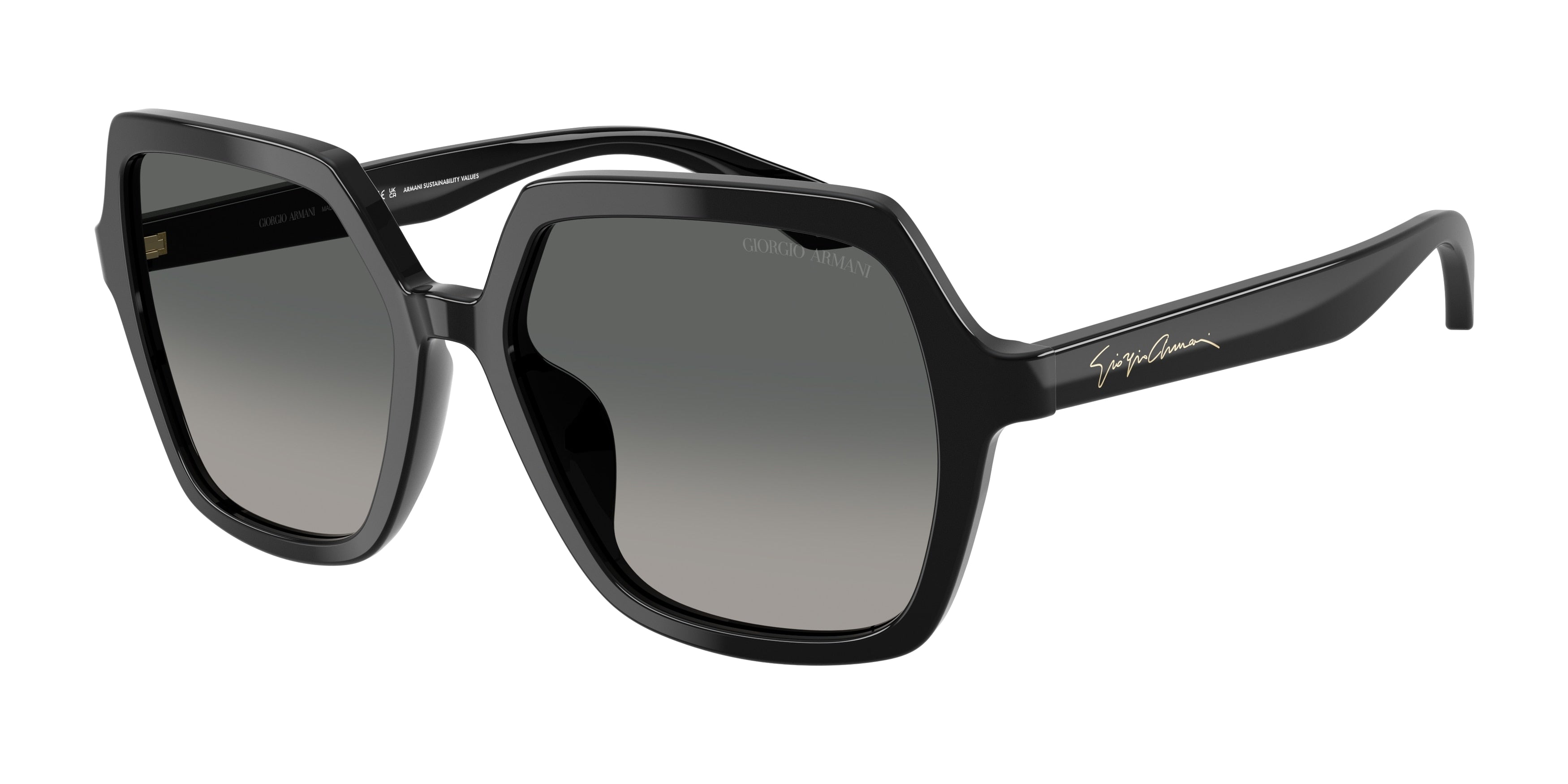 Giorgio Armani AR8193U Square Sunglasses  500119-Black 55-140-17 - Color Map Black