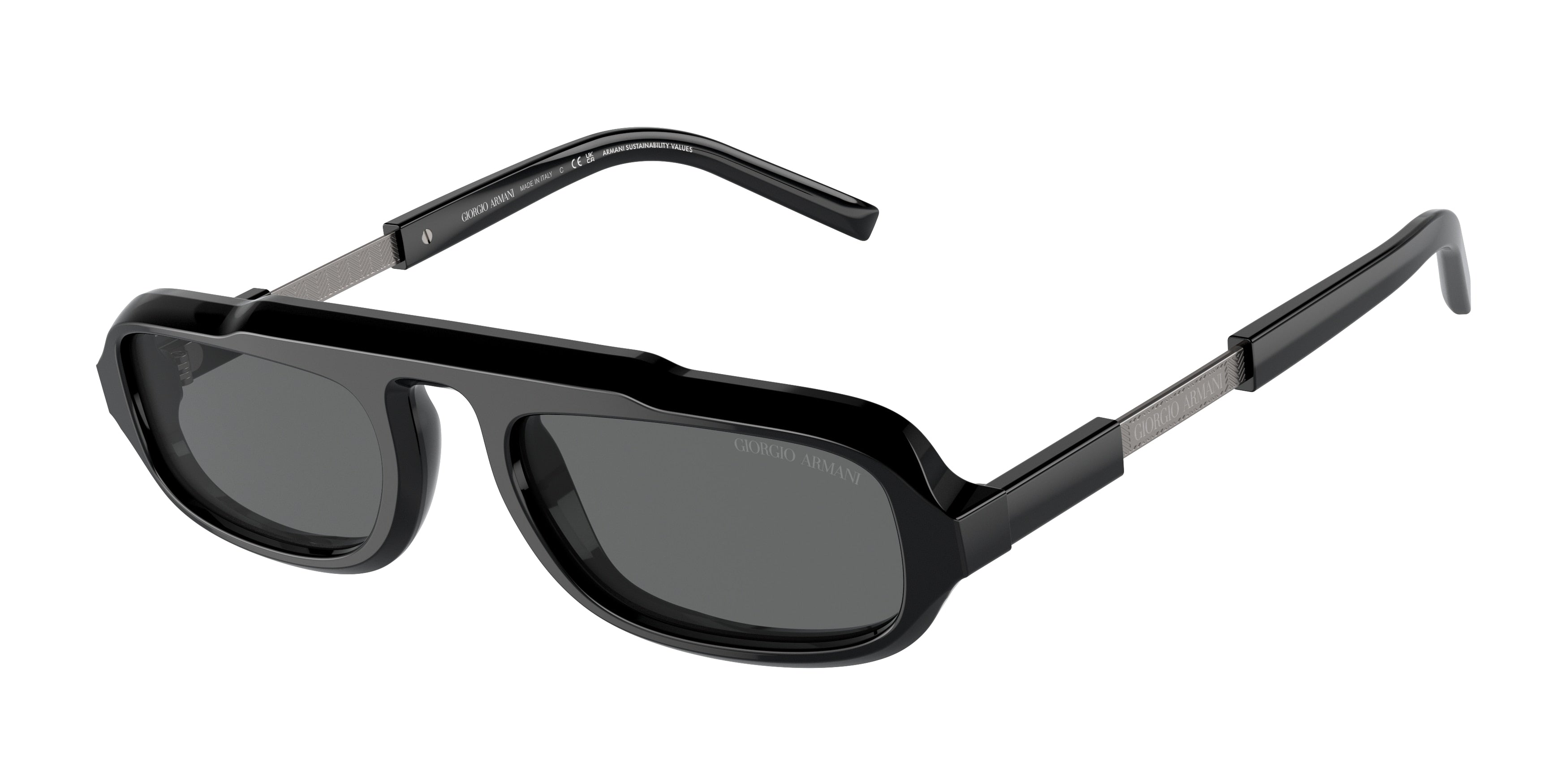 Giorgio Armani AR8203 Rectangle Sunglasses  587587-Black 51-145-20 - Color Map Black