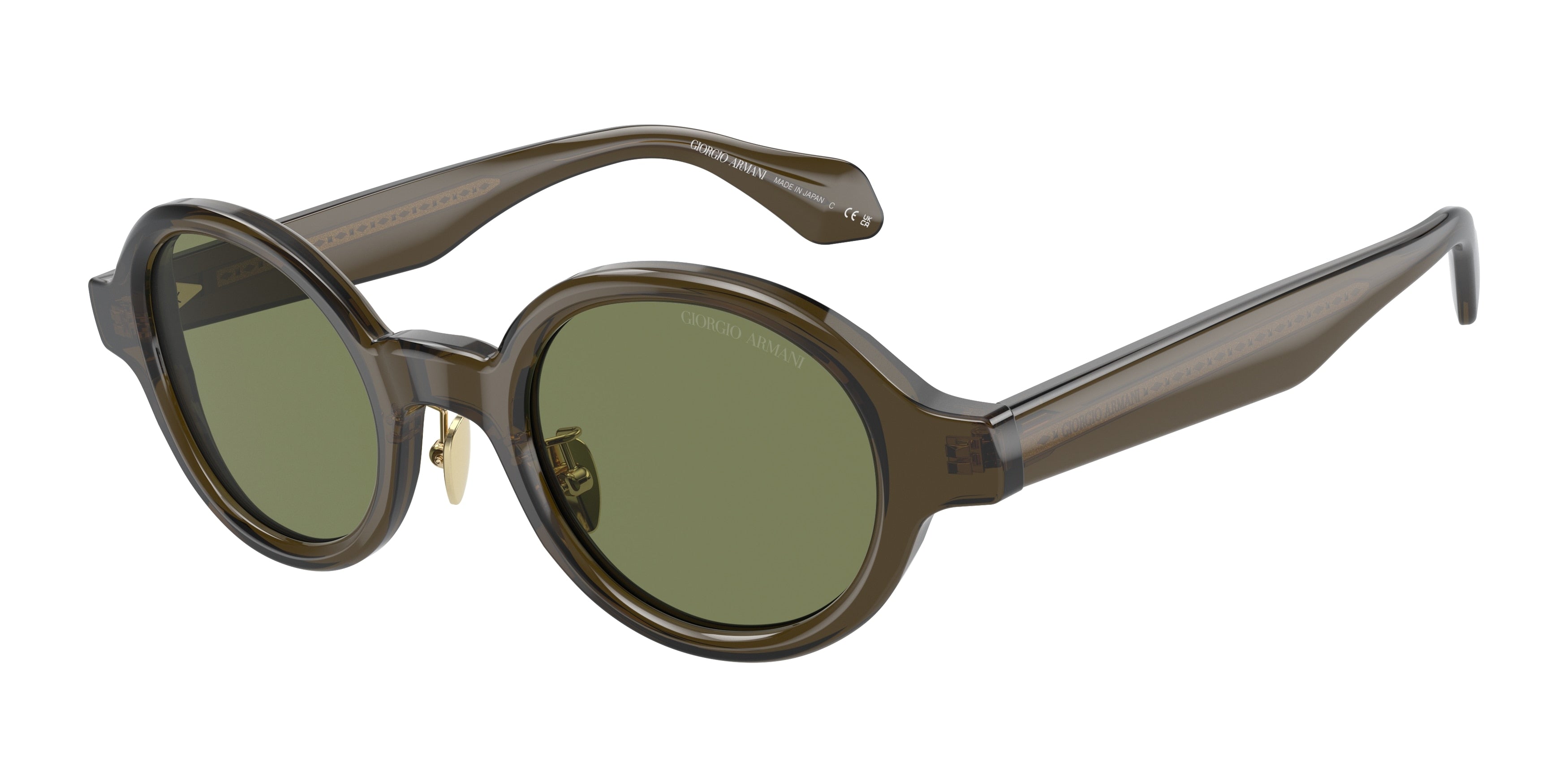 Giorgio Armani AR8205 Oval Sunglasses  60612A-Transparent Green 46-145-23 - Color Map Green