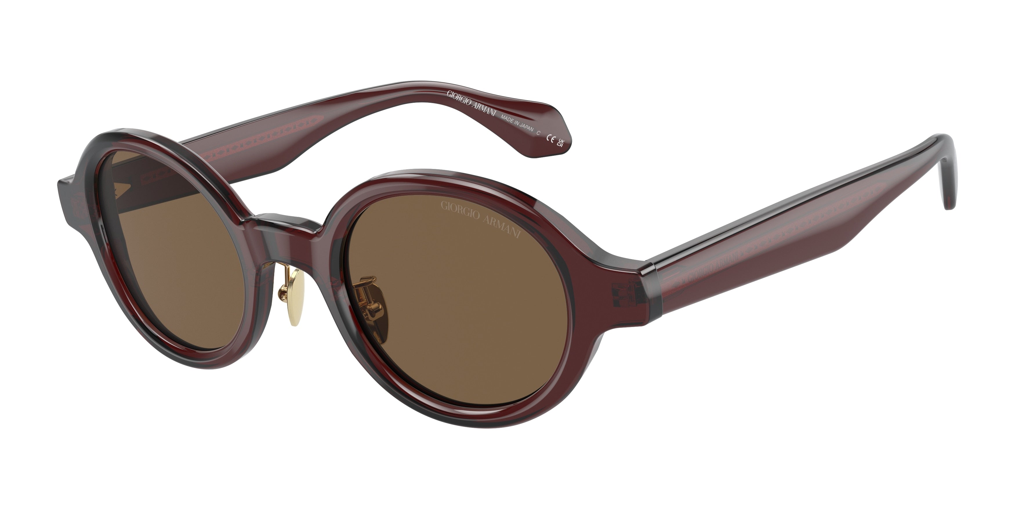 Giorgio Armani AR8205 Oval Sunglasses  606273-Transparent Brown 46-145-23 - Color Map Brown