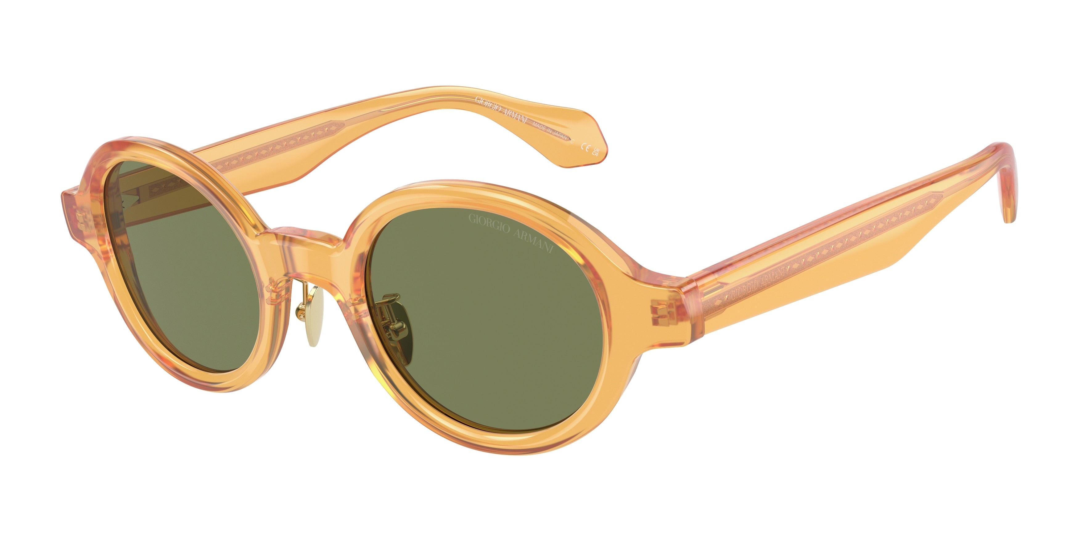 Giorgio Armani AR8205 Oval Sunglasses  60632A-Transparent Honey 46-145-23 - Color Map Yellow