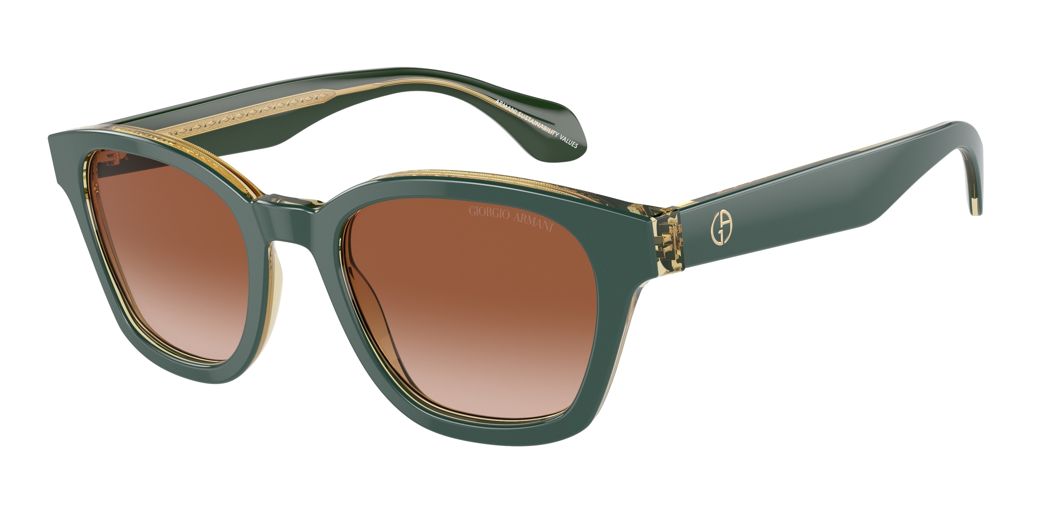 Giorgio Armani AR8207F Phantos Sunglasses  608613-Top Green/Olive Transparent 51-145-21 - Color Map Green