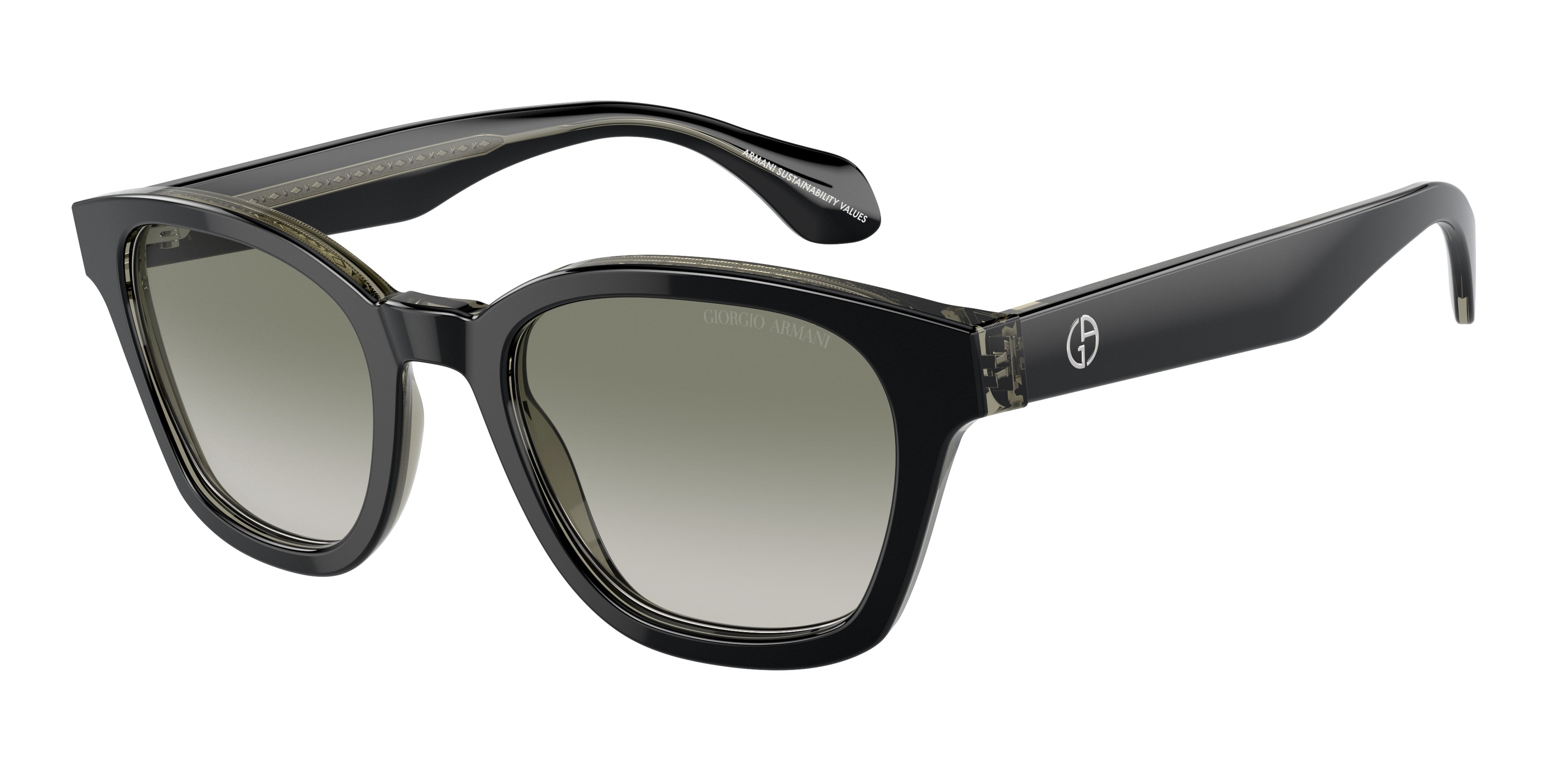 Giorgio Armani AR8207F Phantos Sunglasses  60873M-Top Black/Transparent Green 51-145-21 - Color Map Black