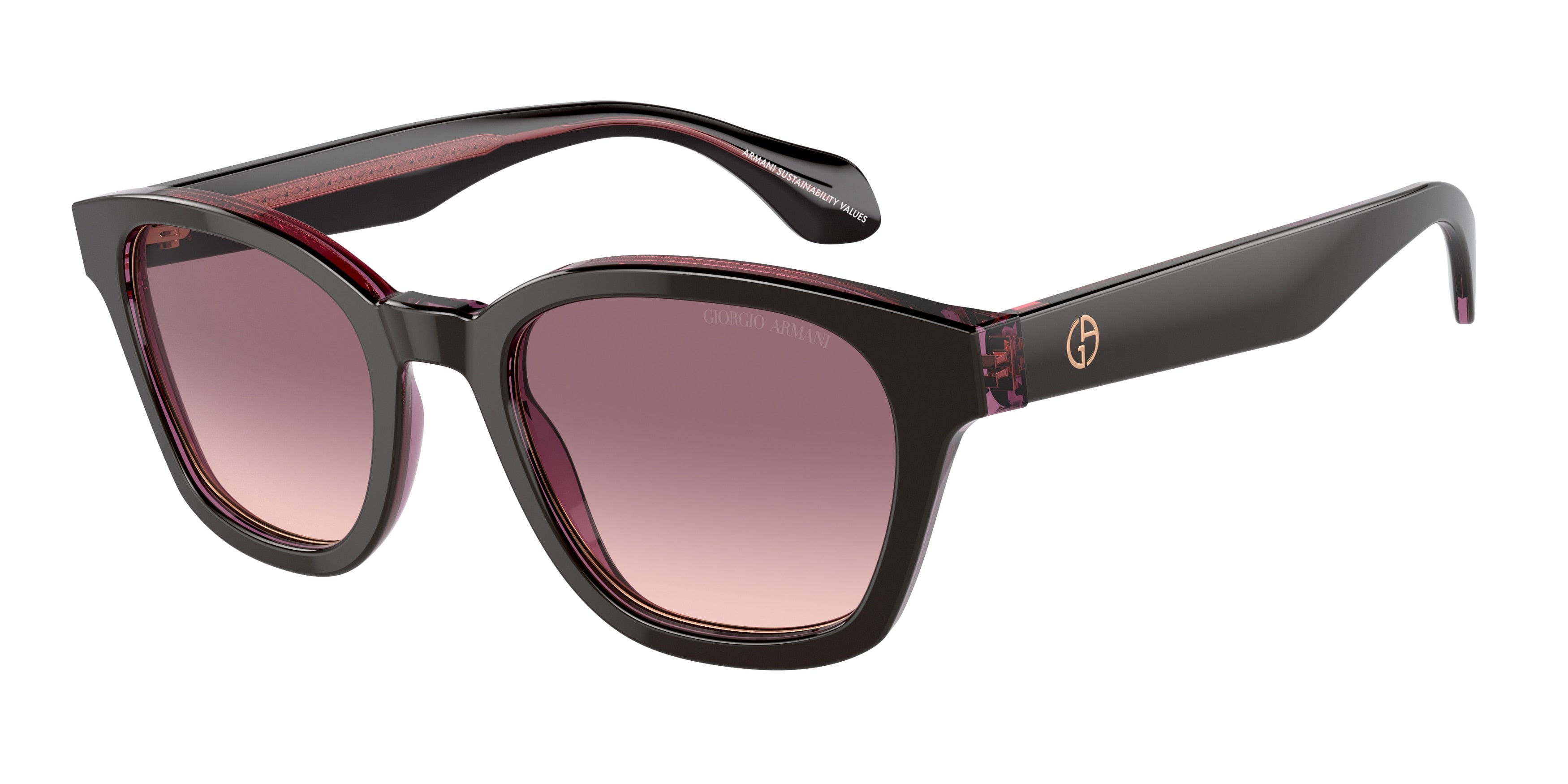 Giorgio Armani AR8207 Phantos Sunglasses  60888D-Top Brown/Transparent Pink 50-145-21 - Color Map Brown