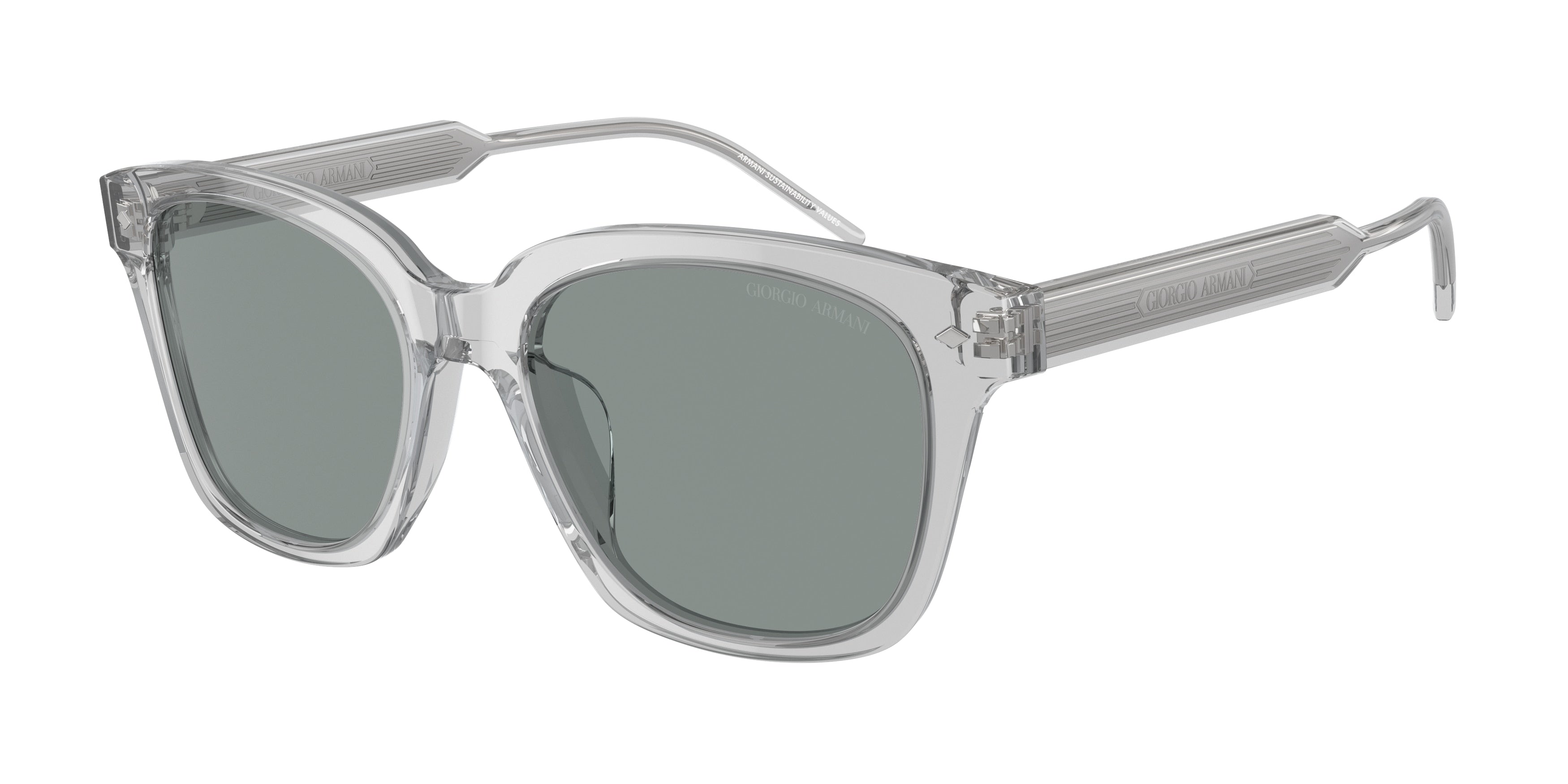 Giorgio Armani AR8210U Square Sunglasses  608056-Transparent Grey 52-140-18 - Color Map Grey