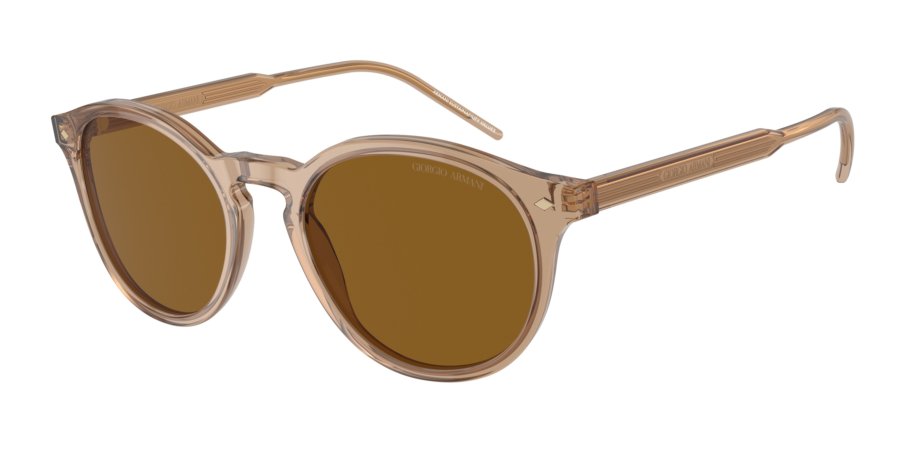 Giorgio Armani AR8211F Phantos Sunglasses  607233-Transparent Brown 54-145-20 - Color Map Brown