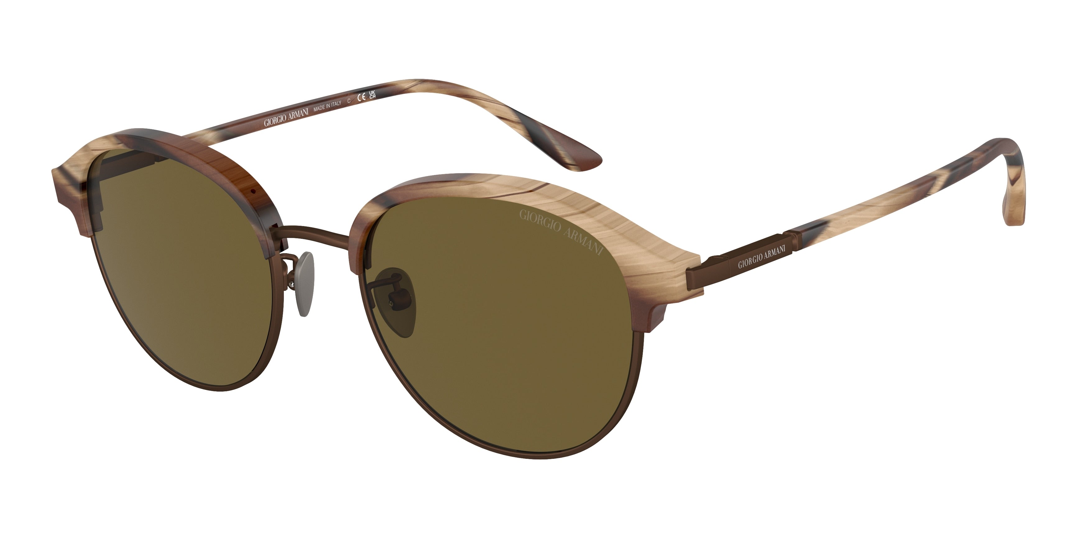Giorgio Armani AR8215 Phantos Sunglasses  606573-Matte Brown Horn 52-145-20 - Color Map Brown