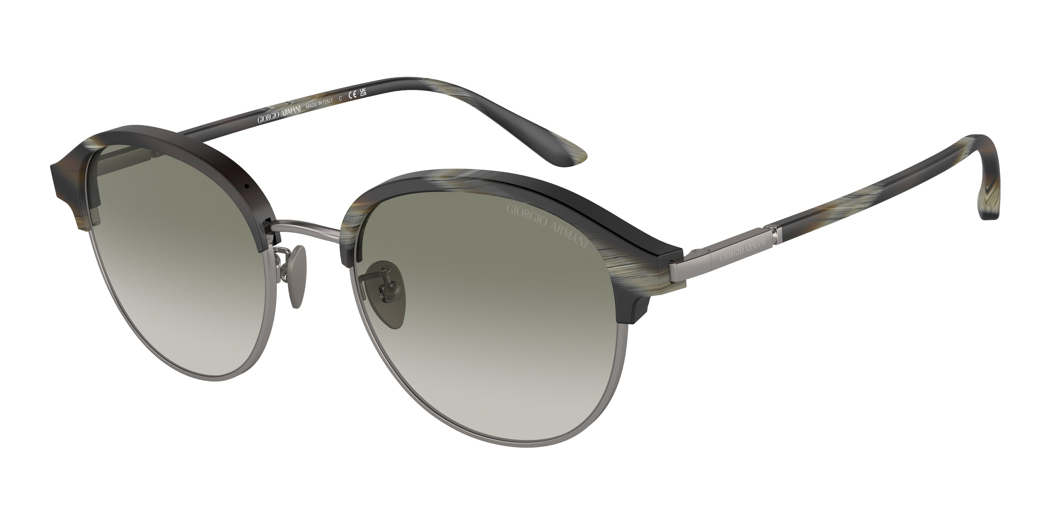 Giorgio Armani AR8215 Phantos Sunglasses  60668E-Matte Green Horn 52-145-20 - Color Map Green