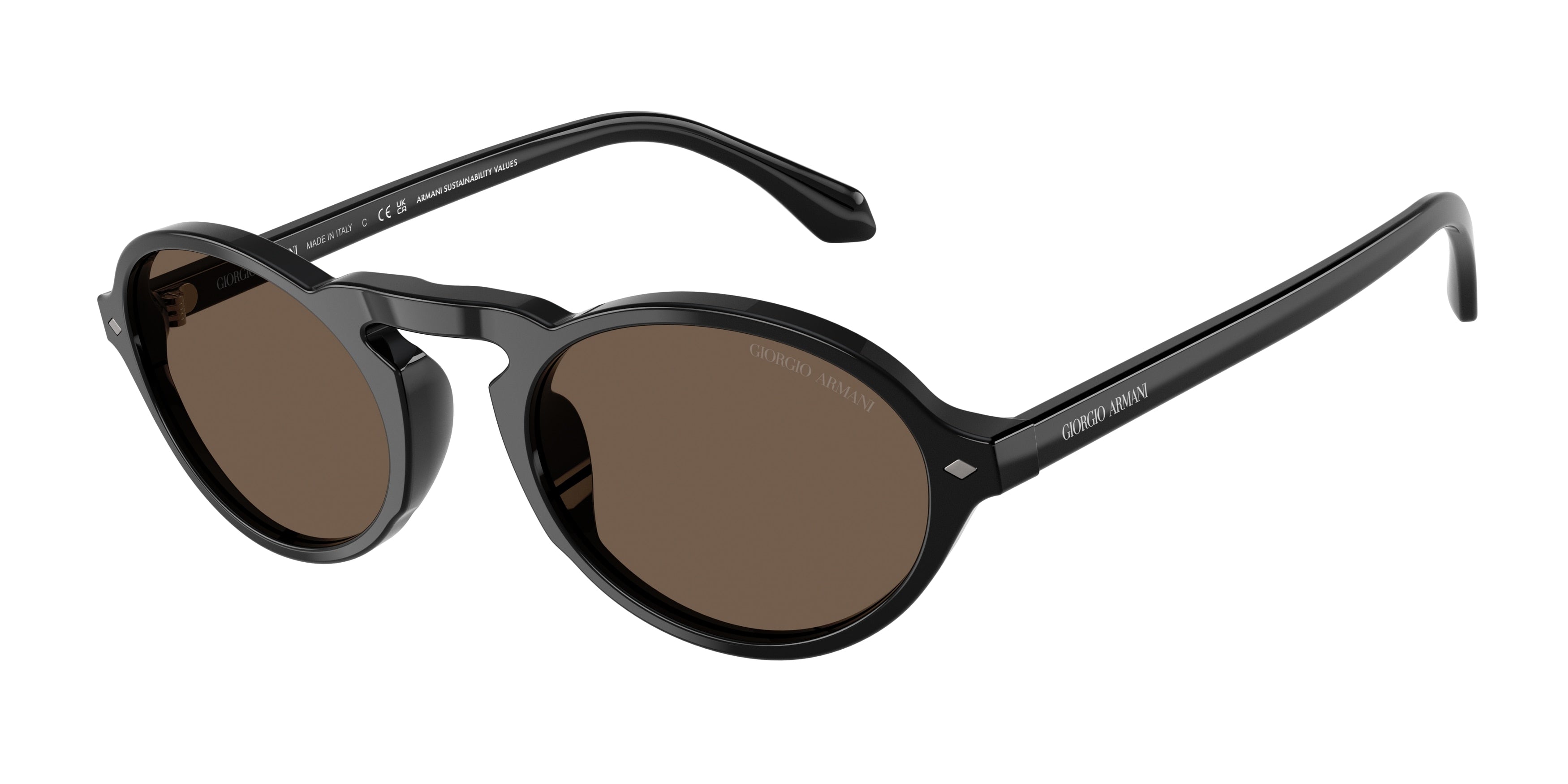 Giorgio Armani AR8219U Oval Sunglasses  58758T-Black 52-145-22 - Color Map Black