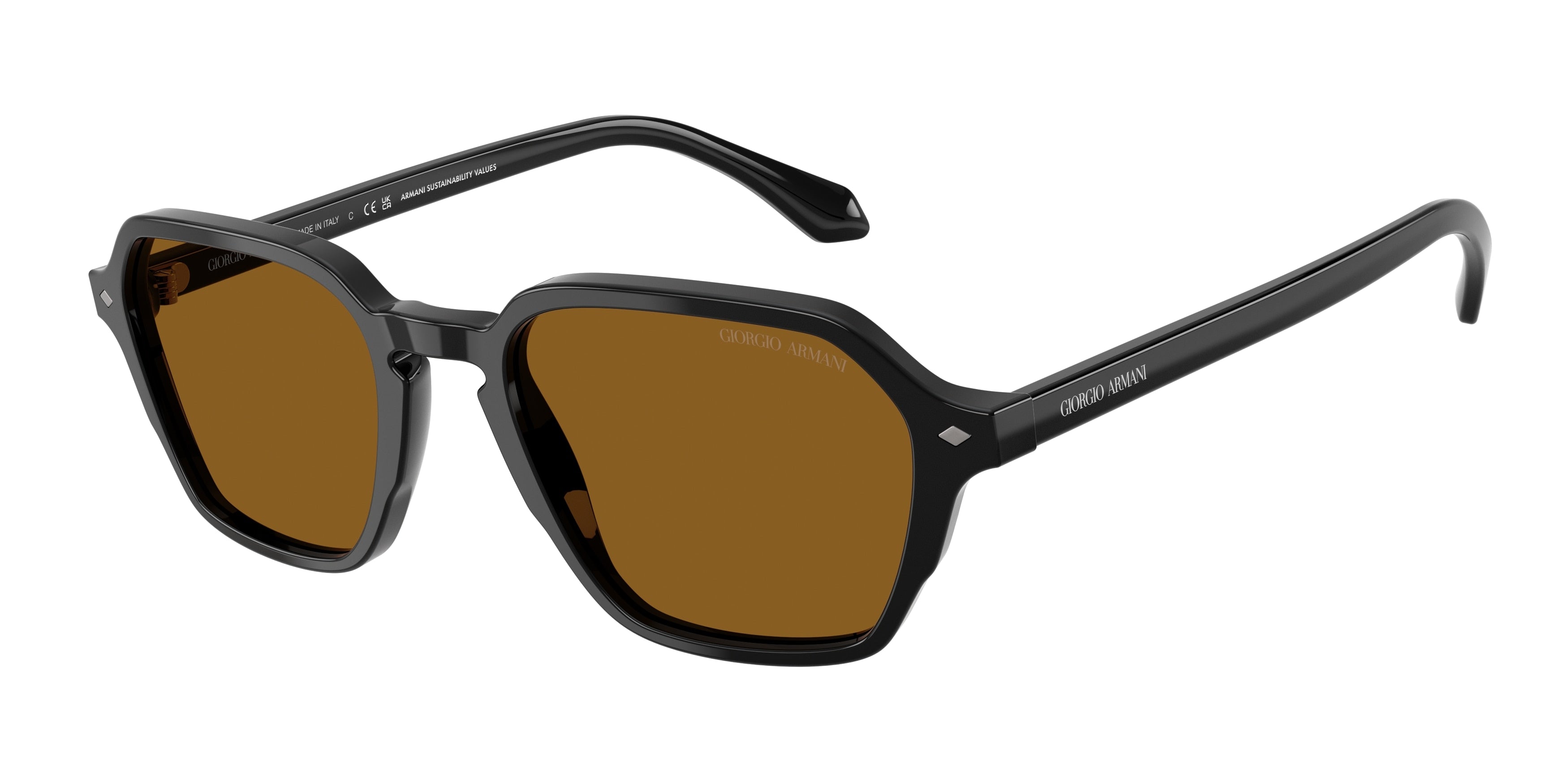 Giorgio Armani AR8220 Square Sunglasses  587553-Black 52-145-20 - Color Map Black