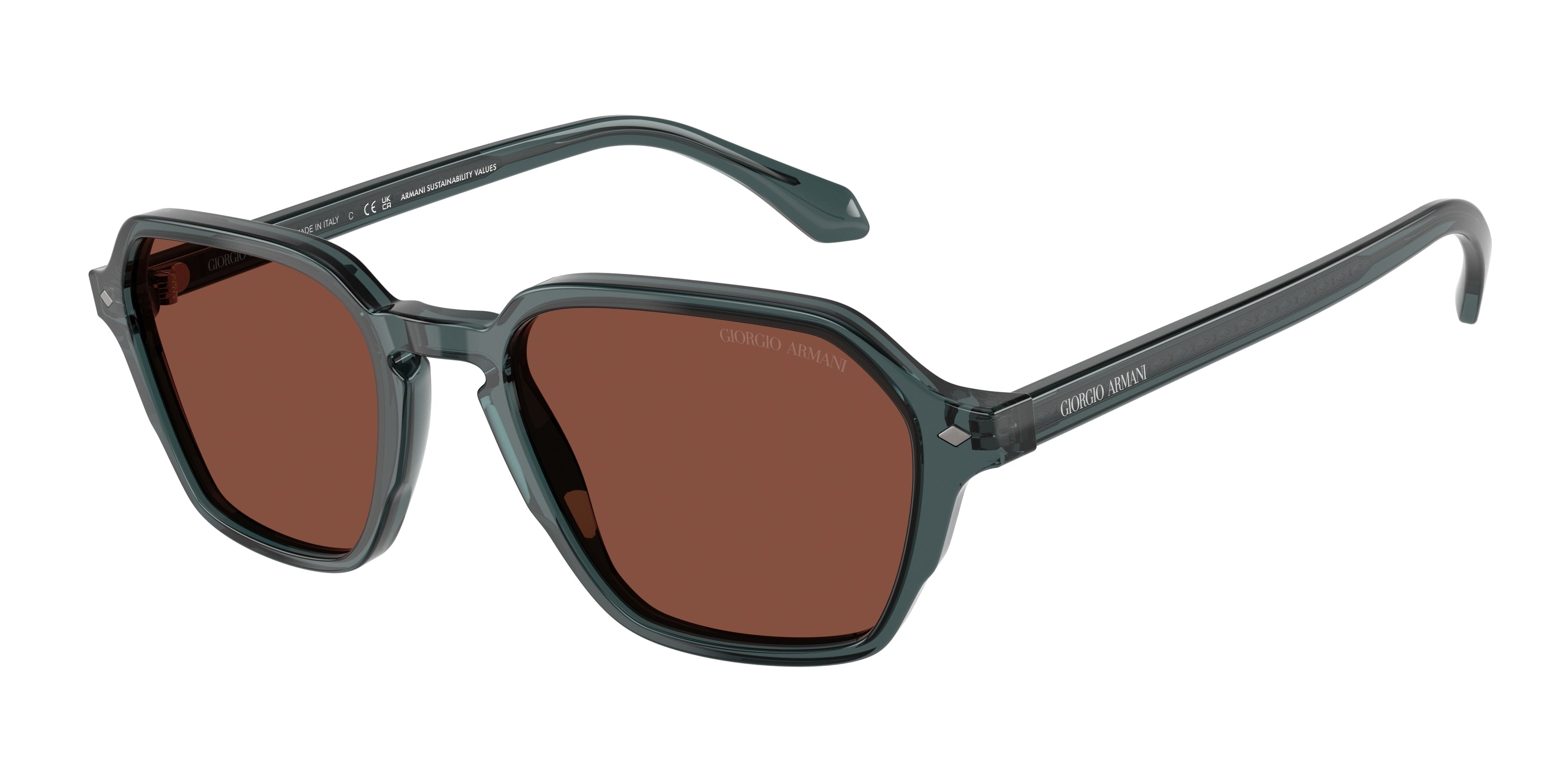 Giorgio Armani AR8220 Square Sunglasses  6171C5-Transparent Grey 52-145-20 - Color Map Grey