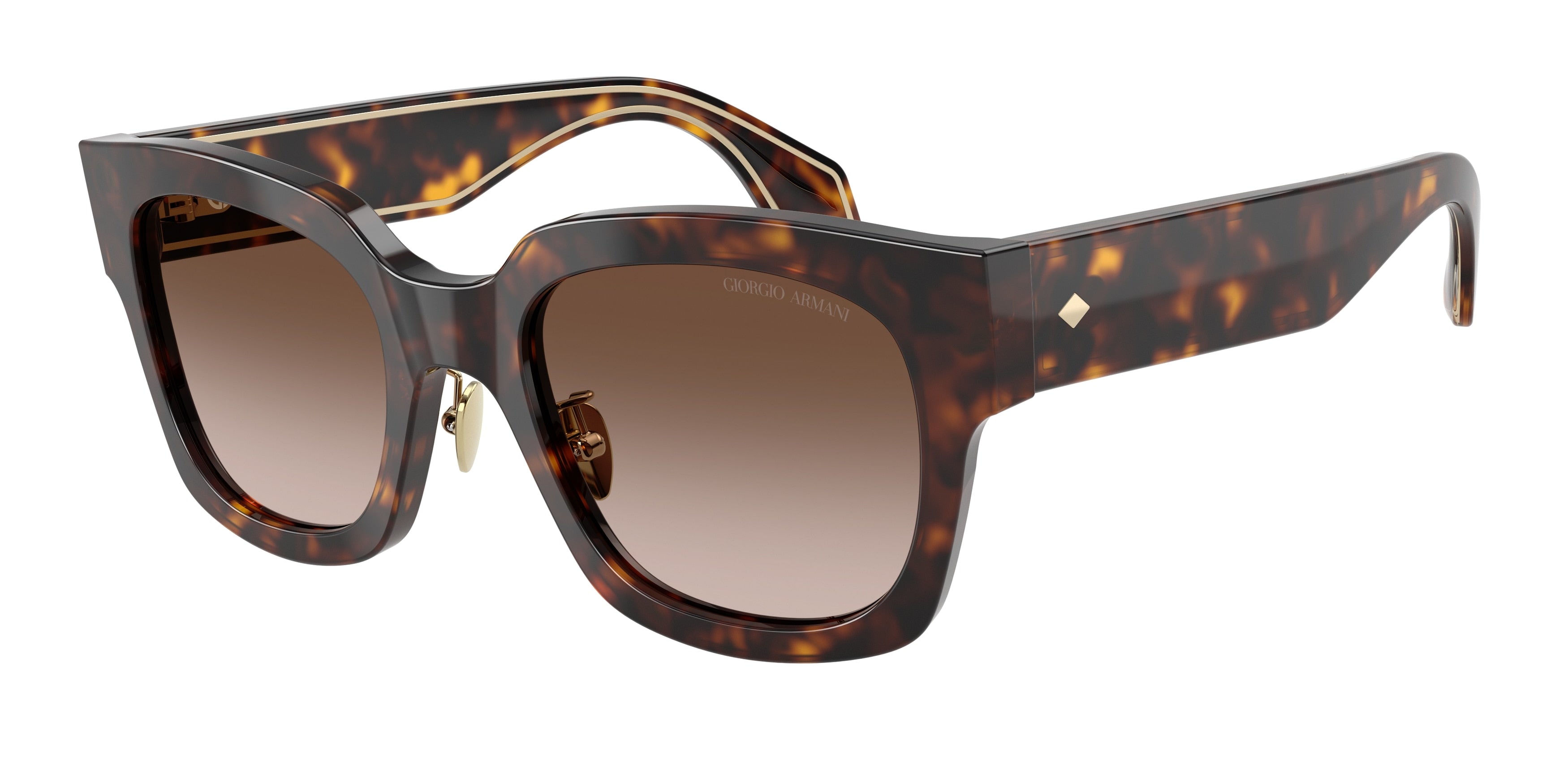 Giorgio Armani AR8223 Square Sunglasses  502613-Havana 51-140-21 - Color Map Tortoise