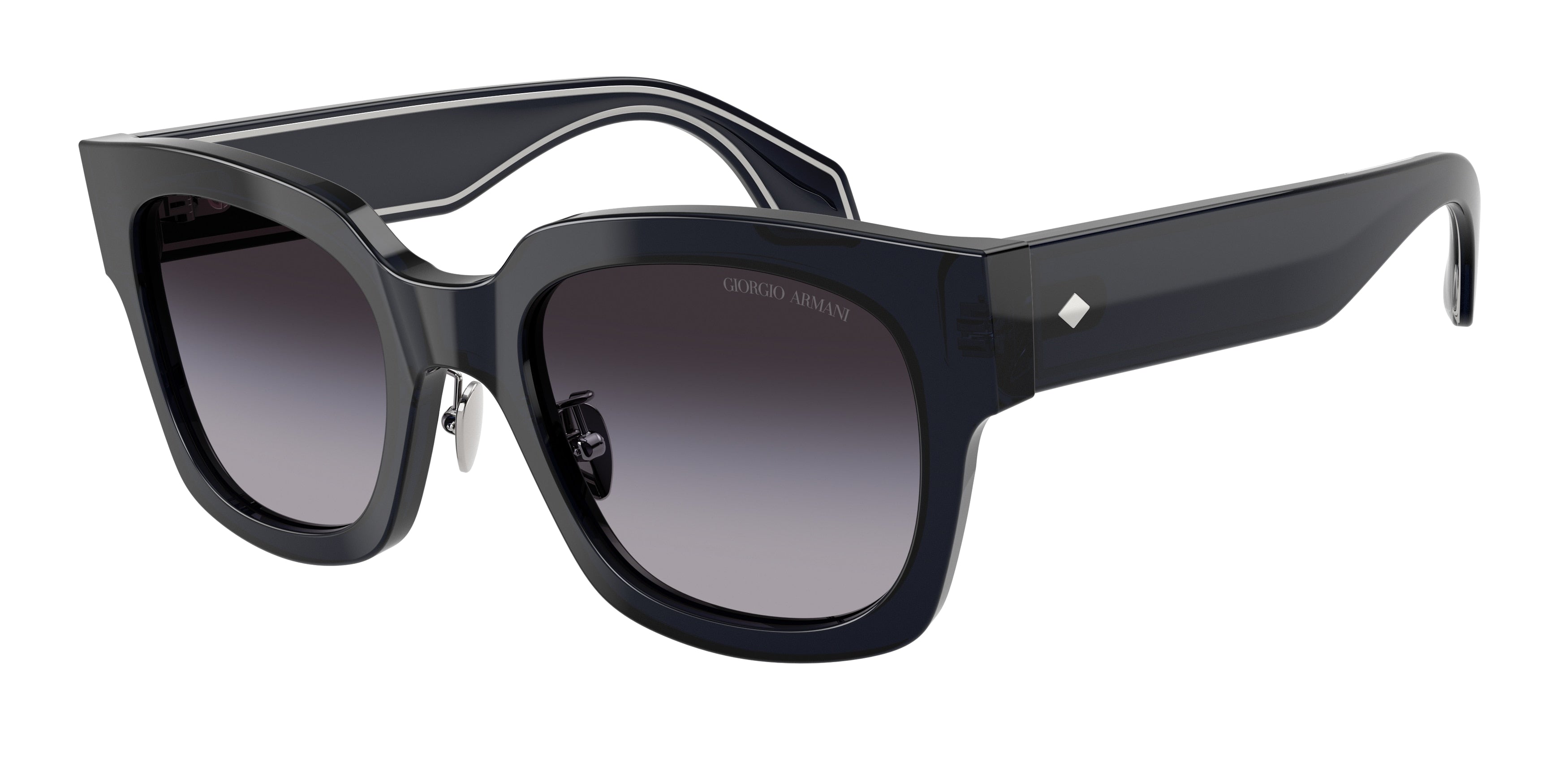 Giorgio Armani AR8223 Square Sunglasses  61608G-Blue 51-140-21 - Color Map Blue