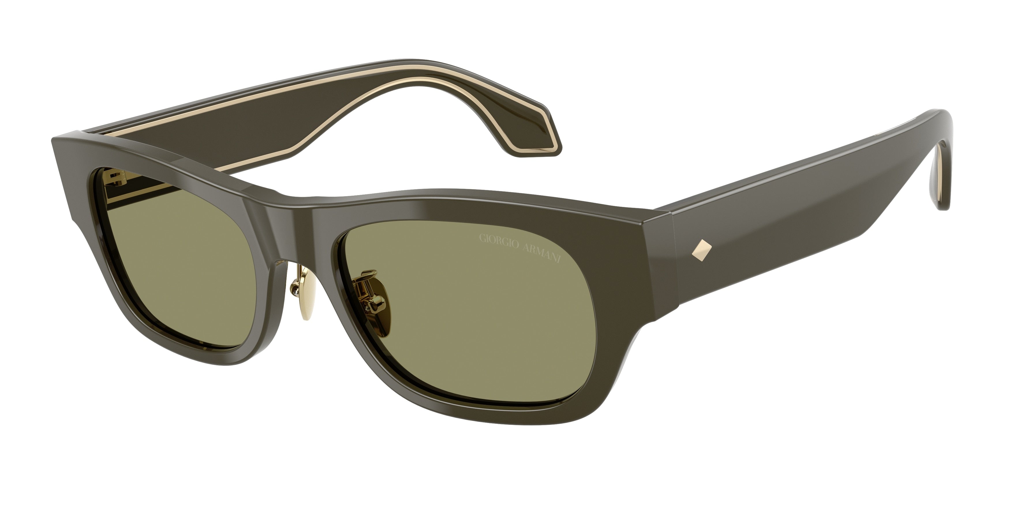 Giorgio Armani AR8224 Pillow Sunglasses  61582A-Green Icon 52-140-19 - Color Map Green