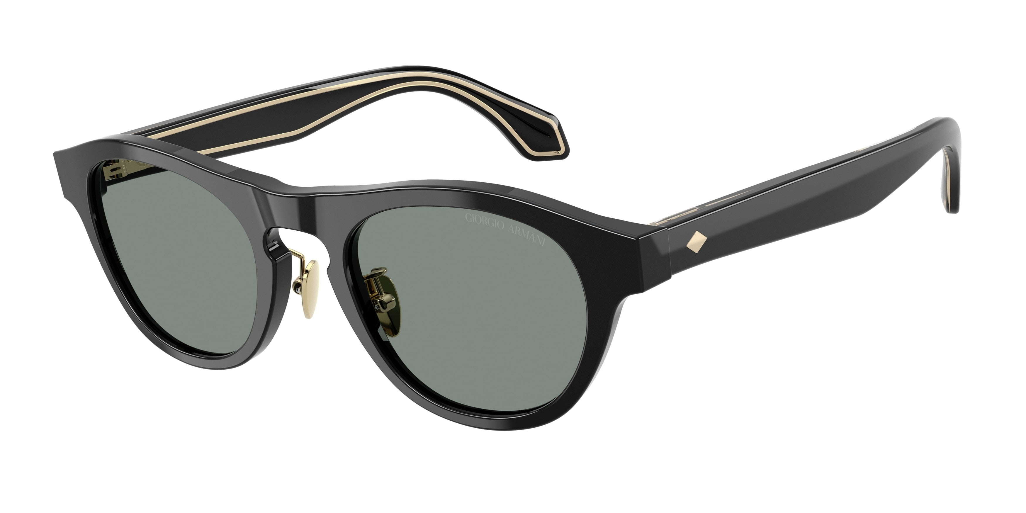 Giorgio Armani AR8225 Oval Sunglasses  500111-Black 49-140-21 - Color Map Black