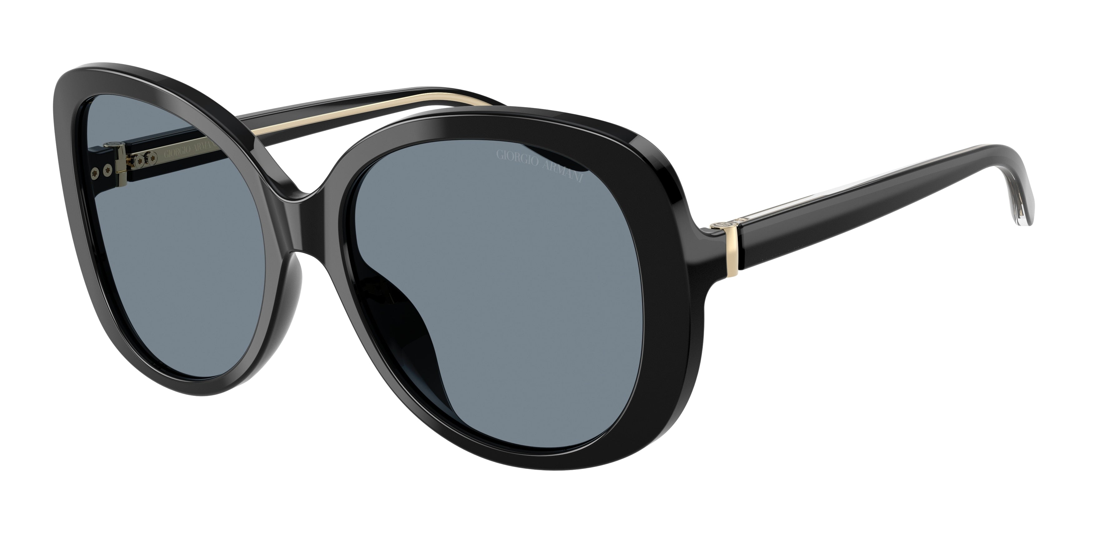 Giorgio Armani AR8229U Round Sunglasses  587556-Black 55-140-17 - Color Map Black
