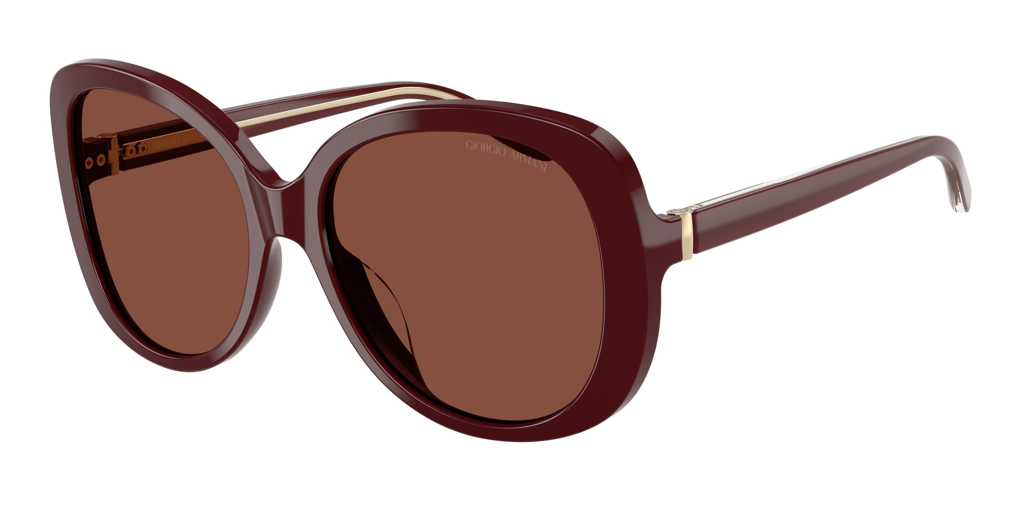 Giorgio Armani AR8229U Round Sunglasses  5955C5-Bordeaux 55-140-17 - Color Map Red