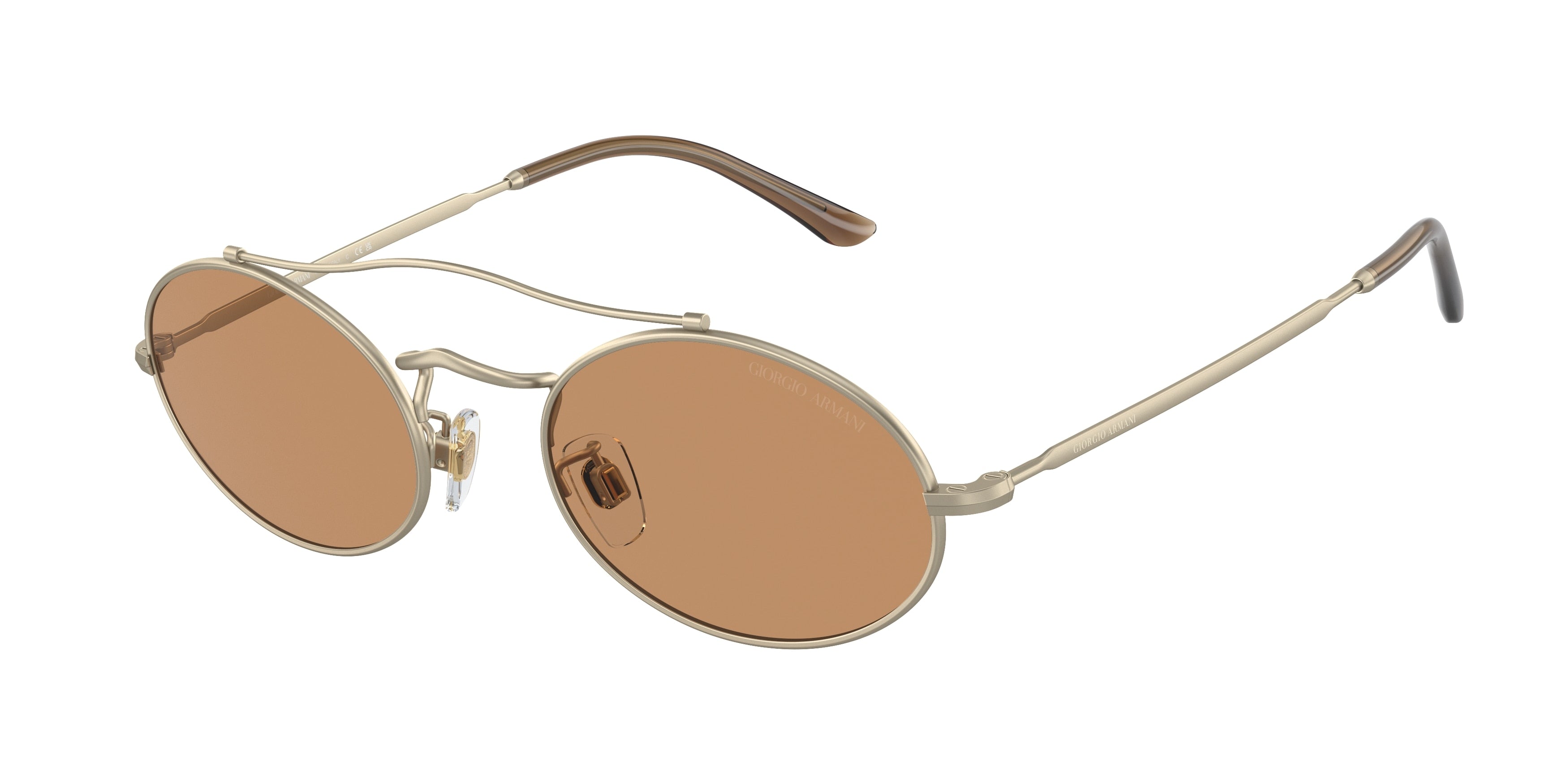 Giorgio Armani AR115SM Oval Sunglasses  300253-Matte Pale Gold 51-145-21 - Color Map Gold
