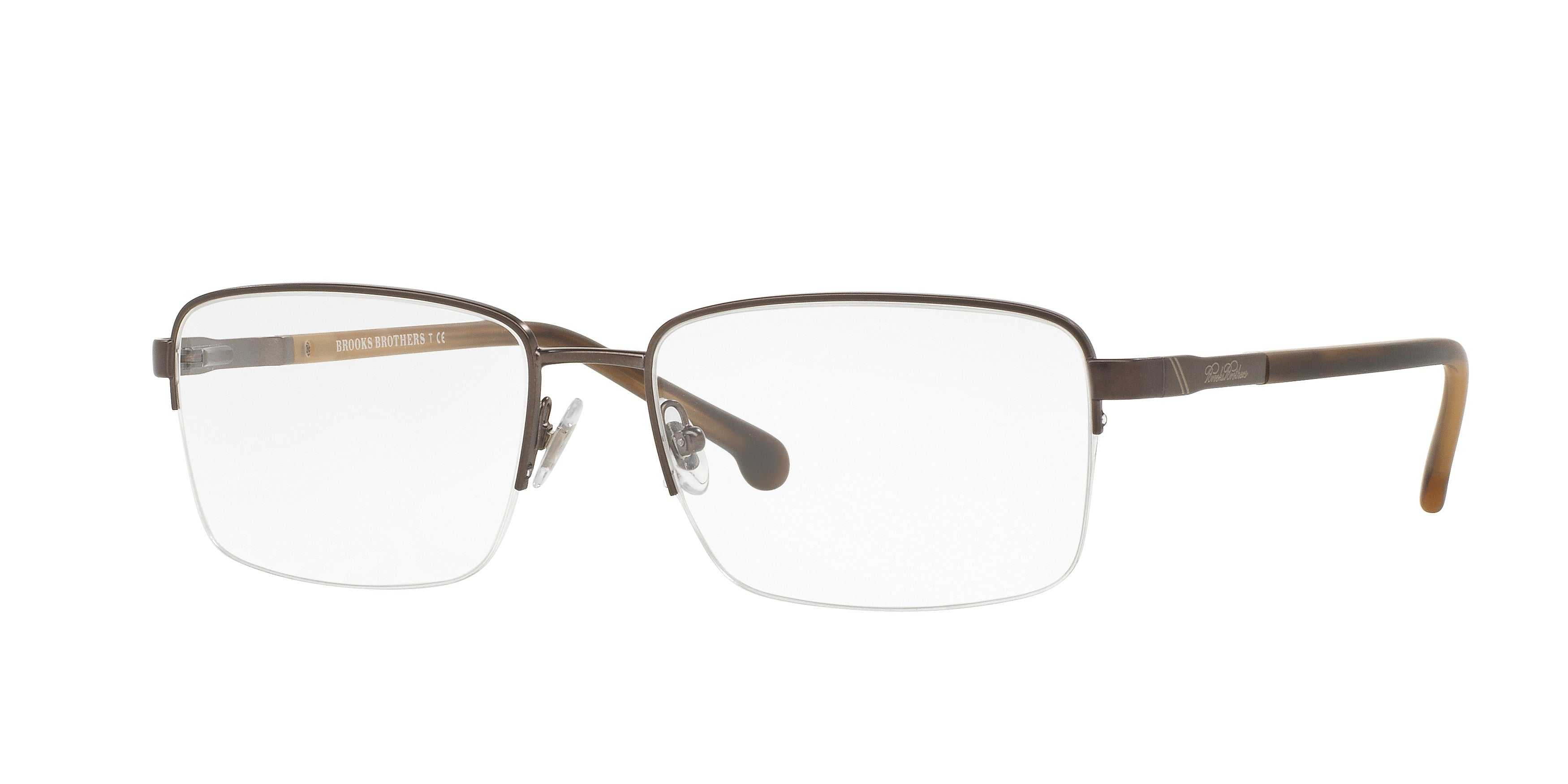 Brooks Brothers BB1044 Rectangle Eyeglasses  1221-Bronze 56-145-17 - Color Map Brown