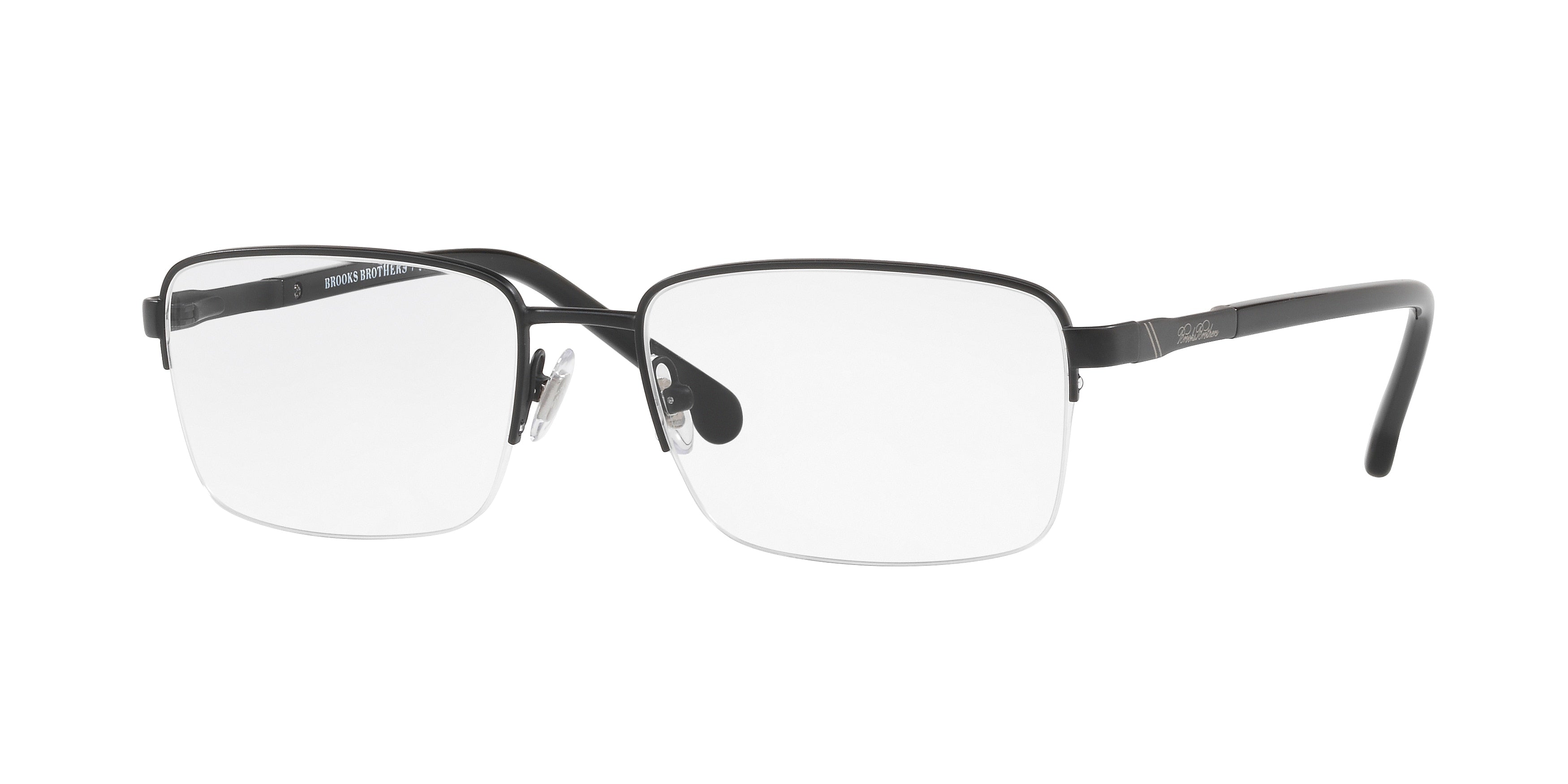 Brooks Brothers BB1044 Rectangle Eyeglasses  1502-Matte Black 56-145-17 - Color Map Black