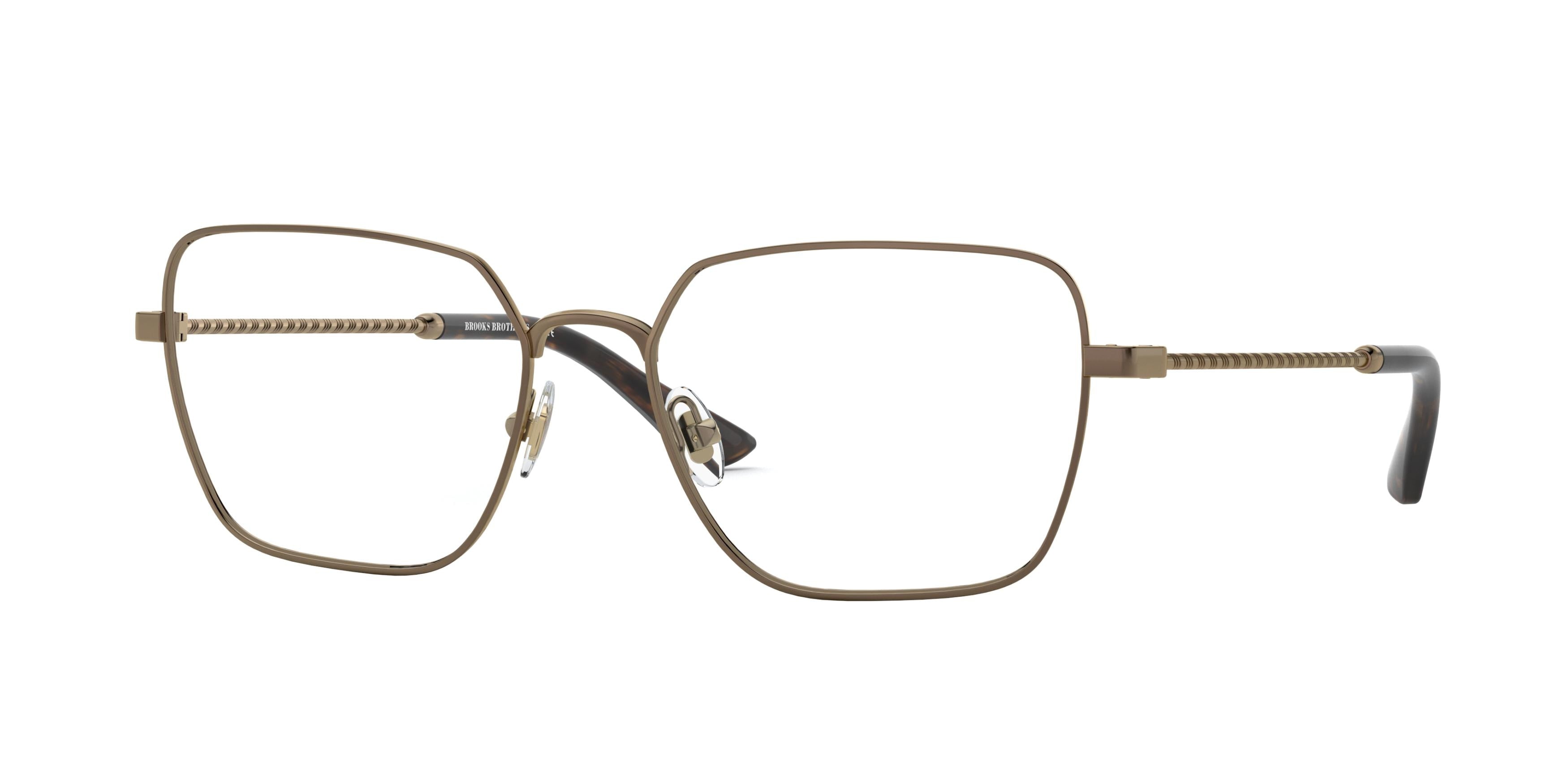 Brooks Brothers BB1076 Irregular Eyeglasses  1005-Matte Gold 55-145-17 - Color Map Gold