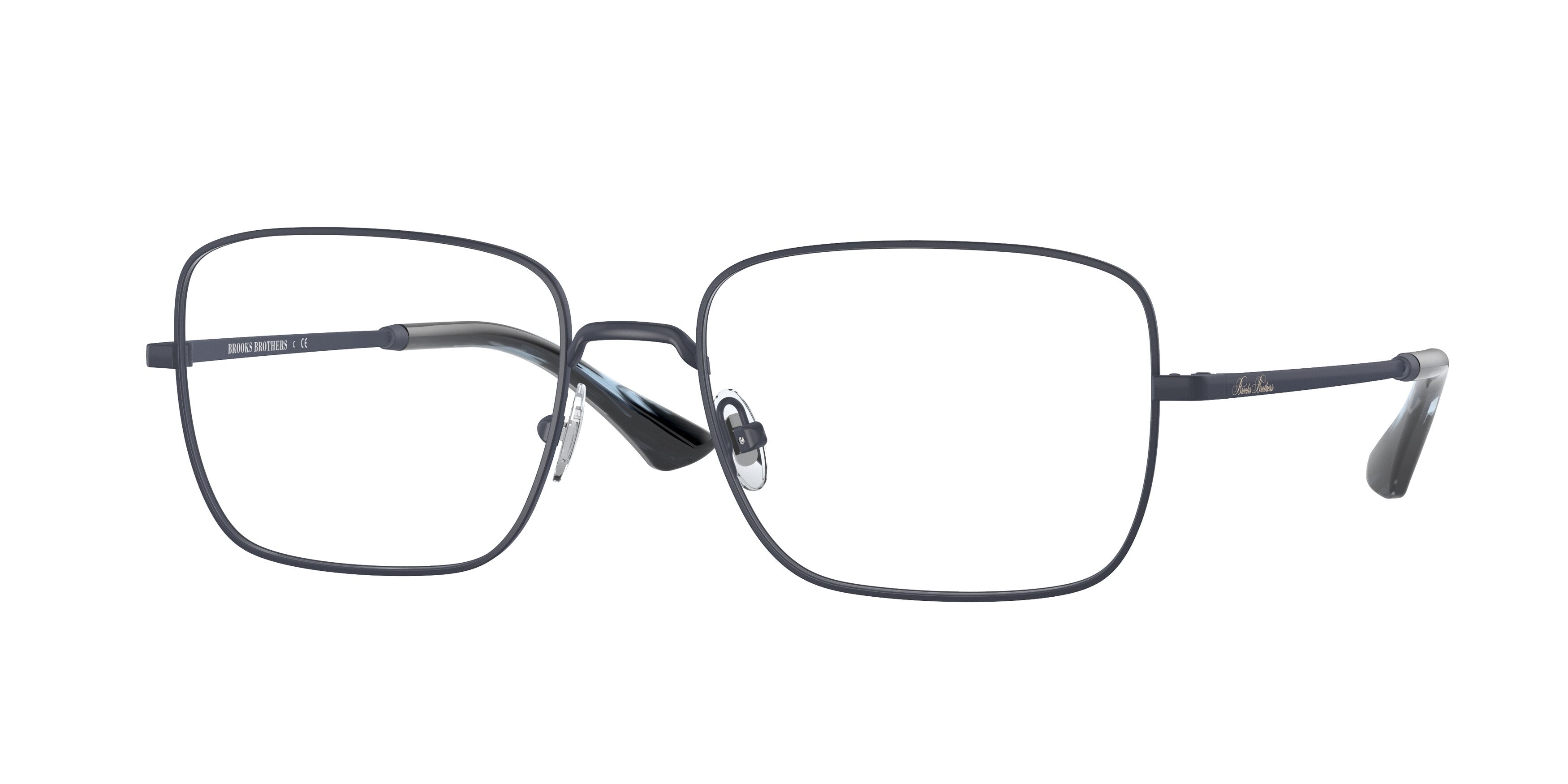 Brooks Brothers BB1089 Square Eyeglasses  1291-Matte Navy 54-145-18 - Color Map Blue