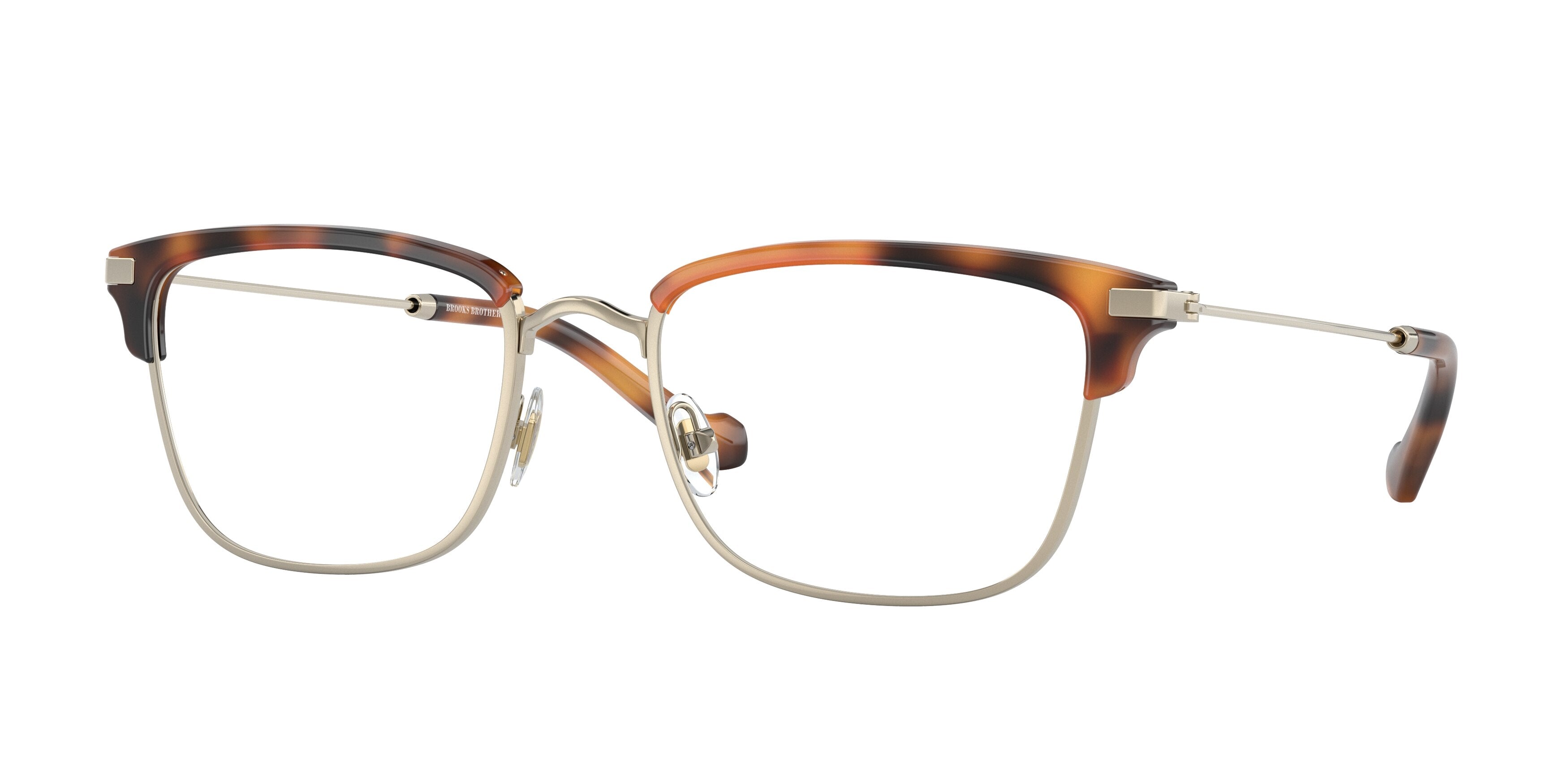 Brooks Brothers BB1101 Rectangle Eyeglasses  1030-Antique Gold / Warm Dark Tortoise 55-145-20 - Color Map Gold