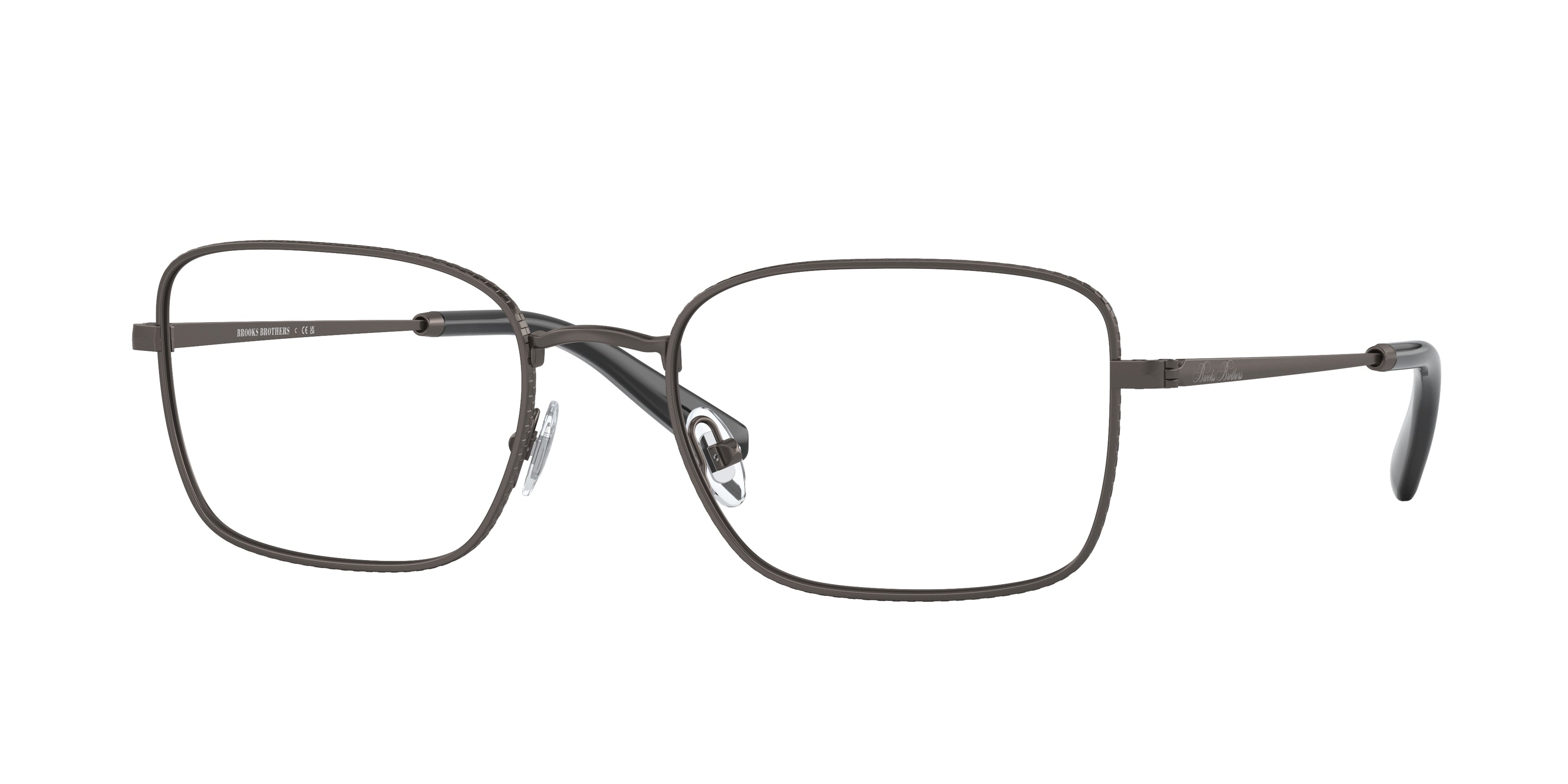 Brooks Brothers BB1102 Rectangle Eyeglasses  1024-Matte Gunmetal 56-145-20 - Color Map Grey