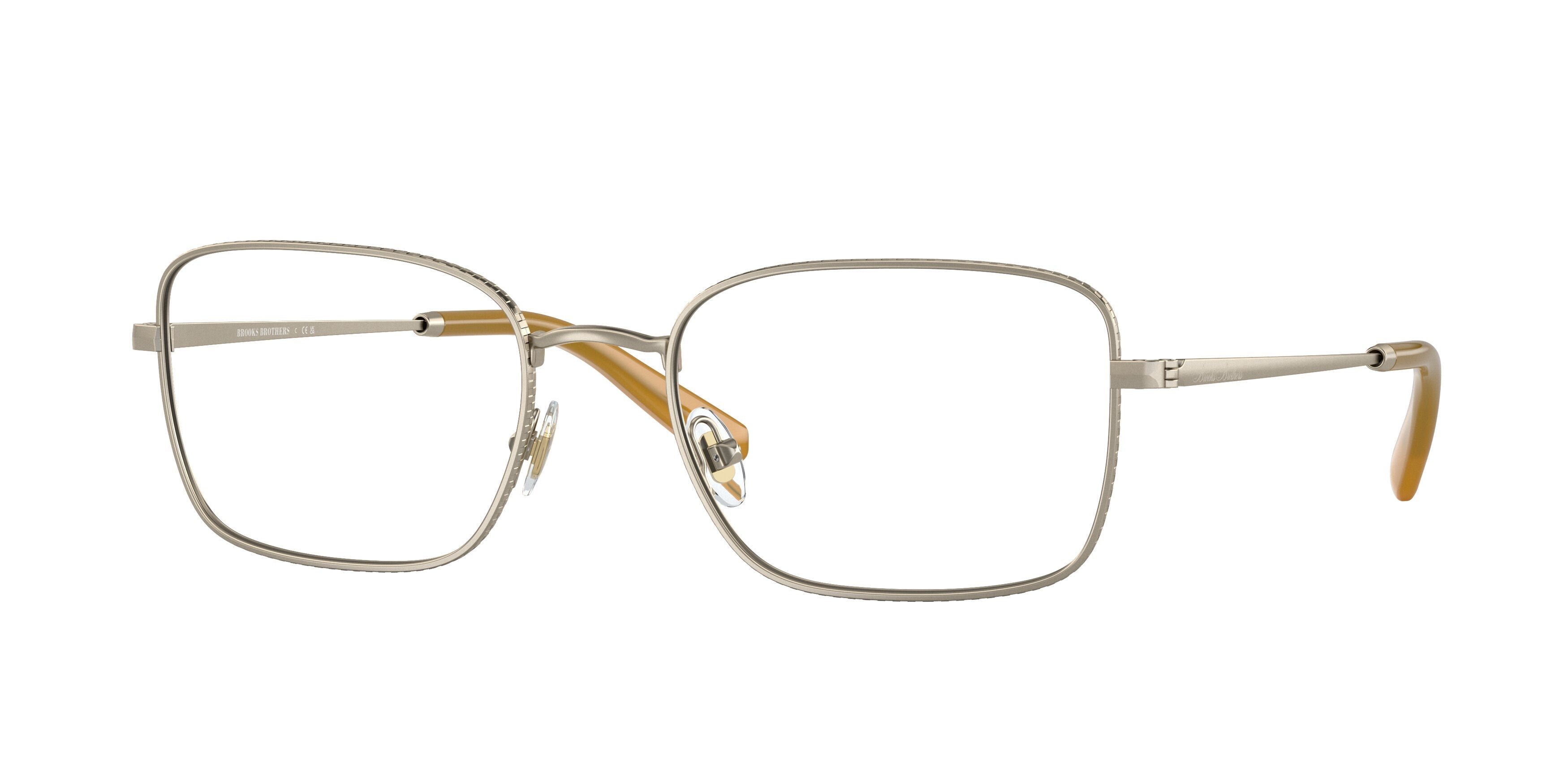 Brooks Brothers BB1102 Rectangle Eyeglasses  1027-Matte Gold 56-145-20 - Color Map Gold