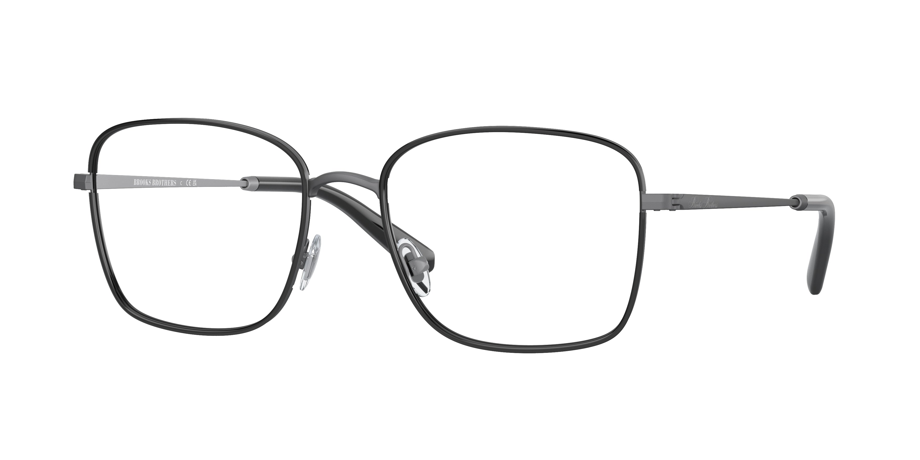 Brooks Brothers BB1105J Square Eyeglasses  1035-Matte Gunmetal / Black 55-145-19 - Color Map Grey