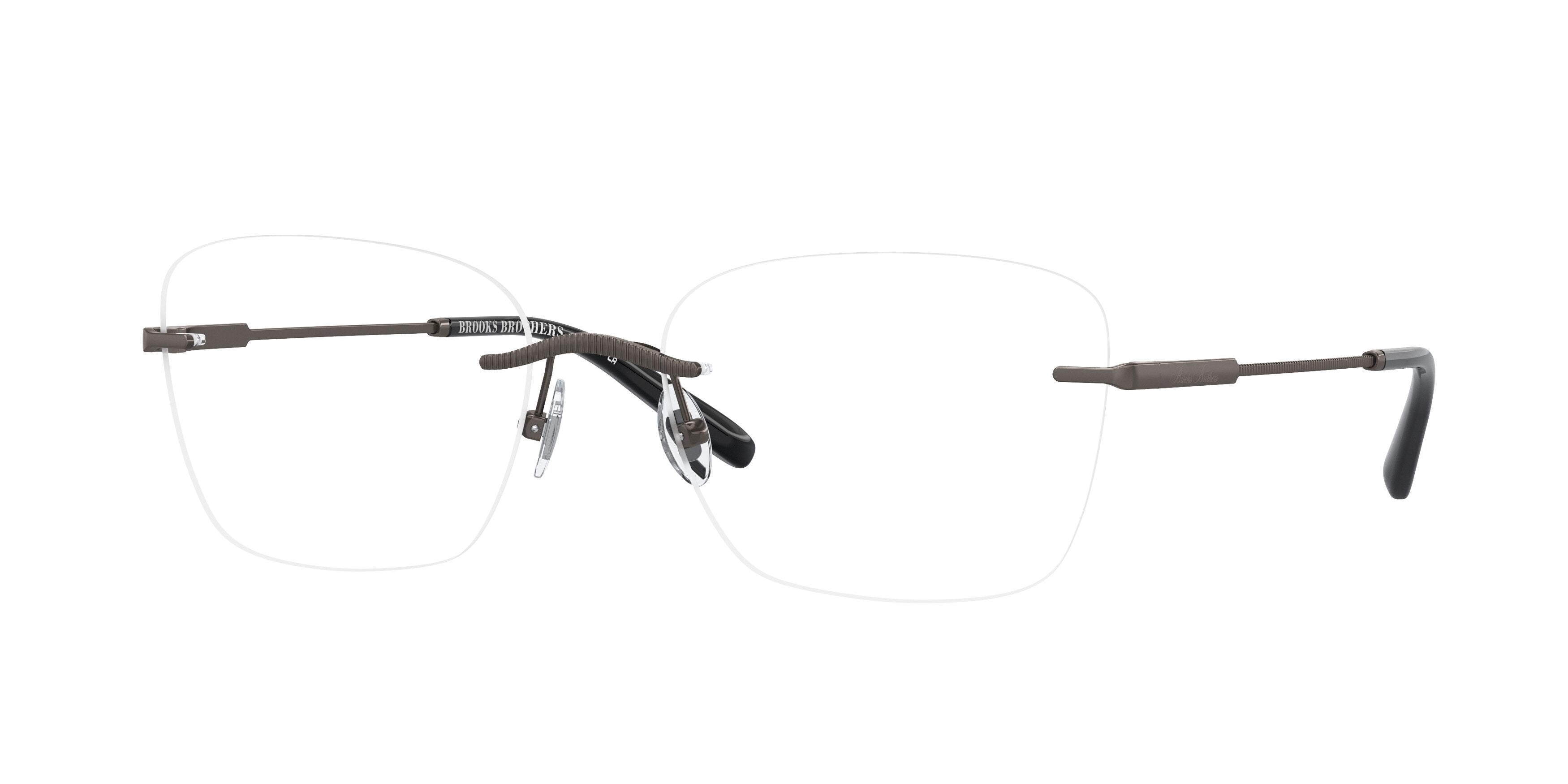 Brooks Brothers BB1107T Rectangle Eyeglasses  1035-Matte Gunmetal 57-145-18 - Color Map Grey