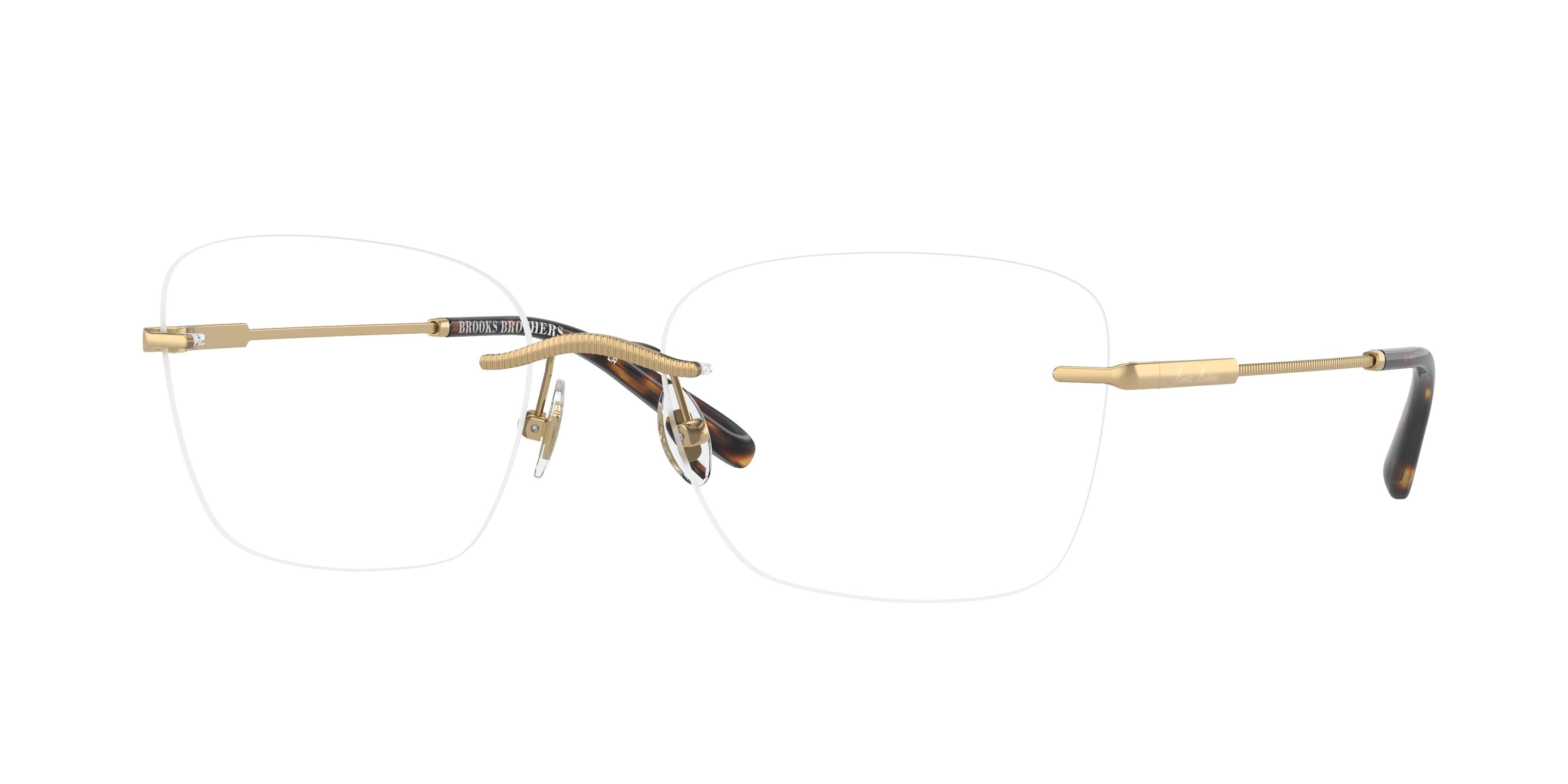 Brooks Brothers BB1107T Rectangle Eyeglasses  1039-Satin Gold 57-145-18 - Color Map Gold
