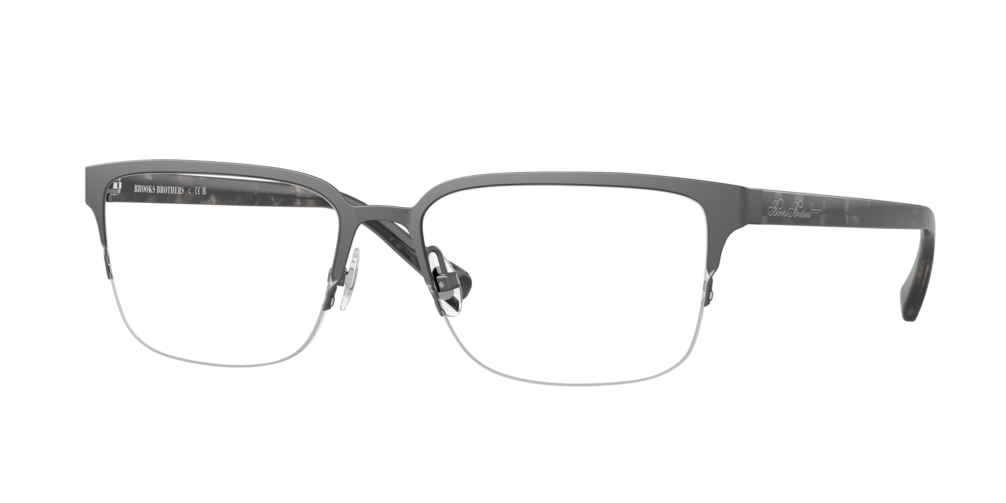 Brooks Brothers BB1113T Rectangle Eyeglasses  1035-Matte Gunmetal 57-145-17 - Color Map Grey