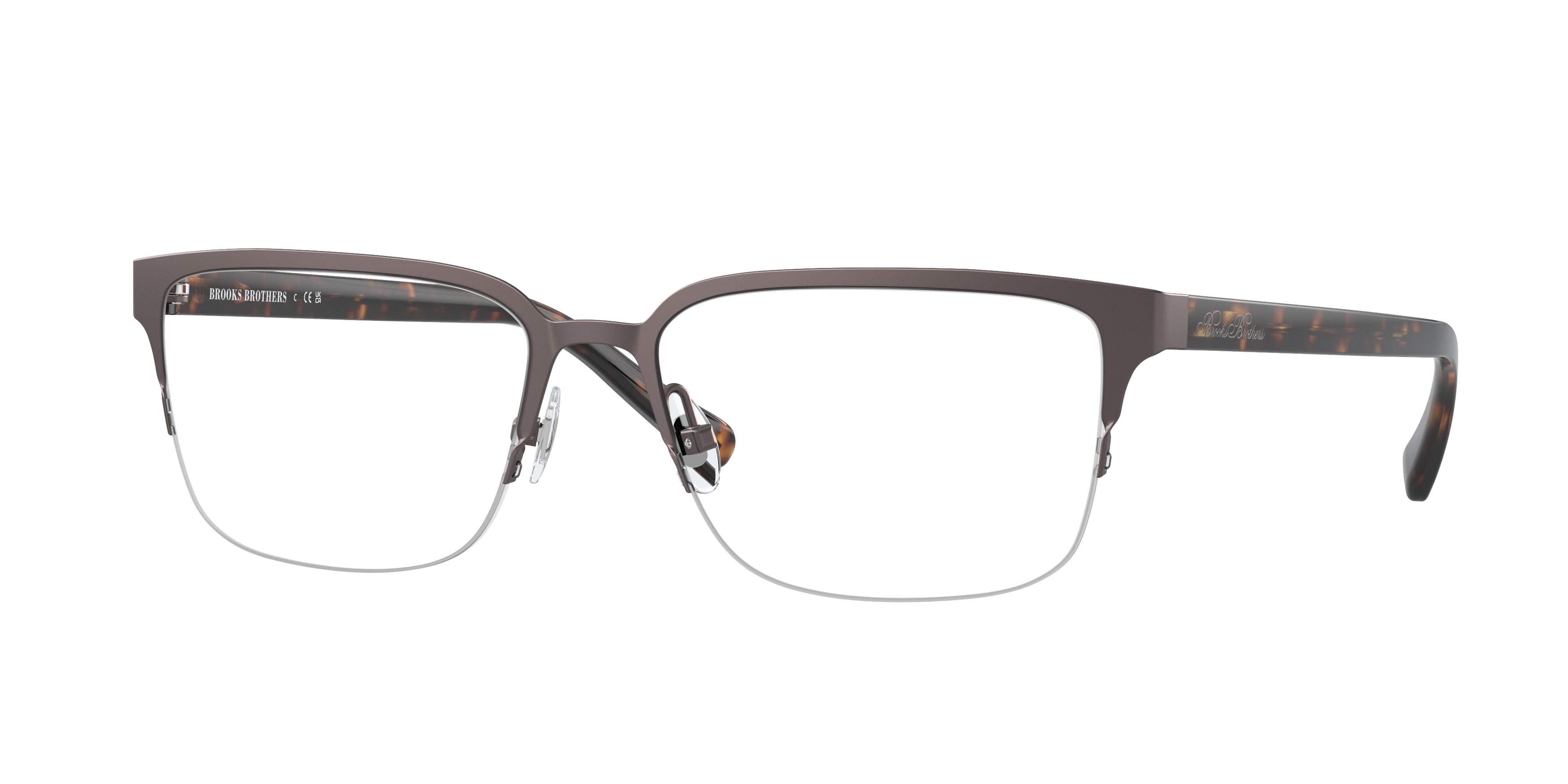 Brooks Brothers BB1113T Rectangle Eyeglasses  1041-Matte Brown 57-145-17 - Color Map Brown
