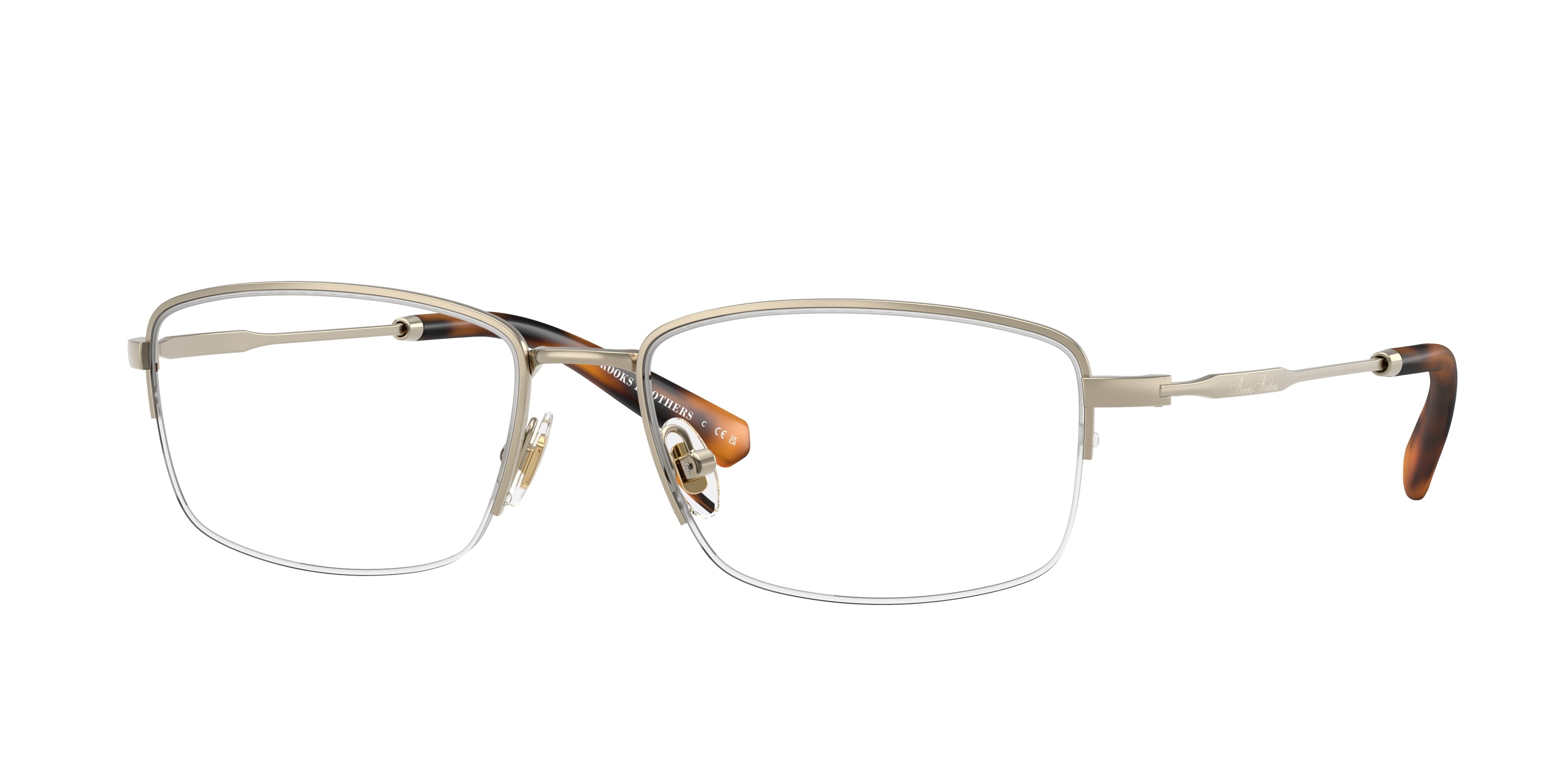 Brooks Brothers BB1117 Oval Eyeglasses  1026-Matte Gold 56-145-17 - Color Map Gold