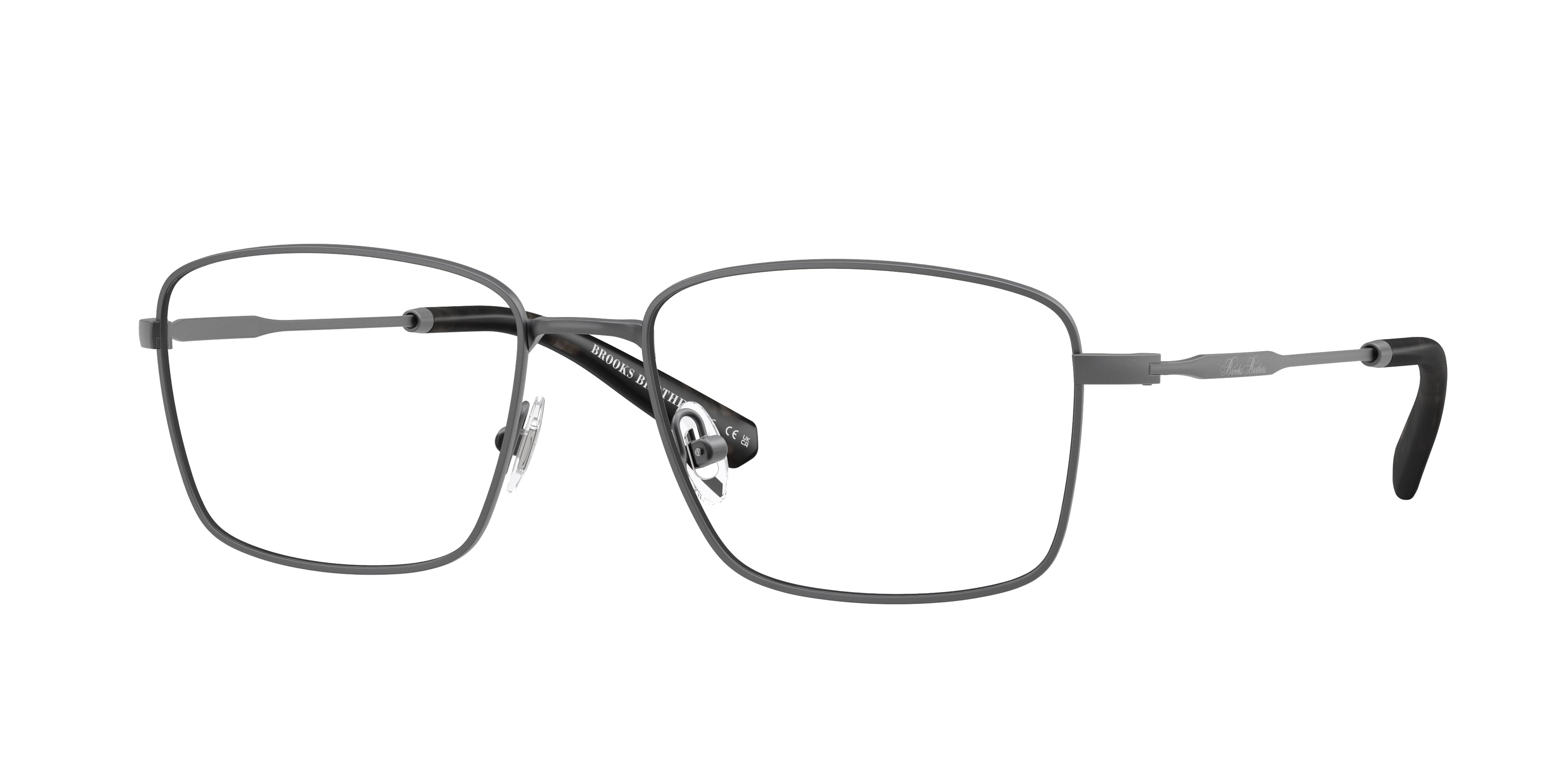 Brooks Brothers BB1118 Rectangle Eyeglasses  1035-Matte Gunmetal 55-145-17 - Color Map Grey