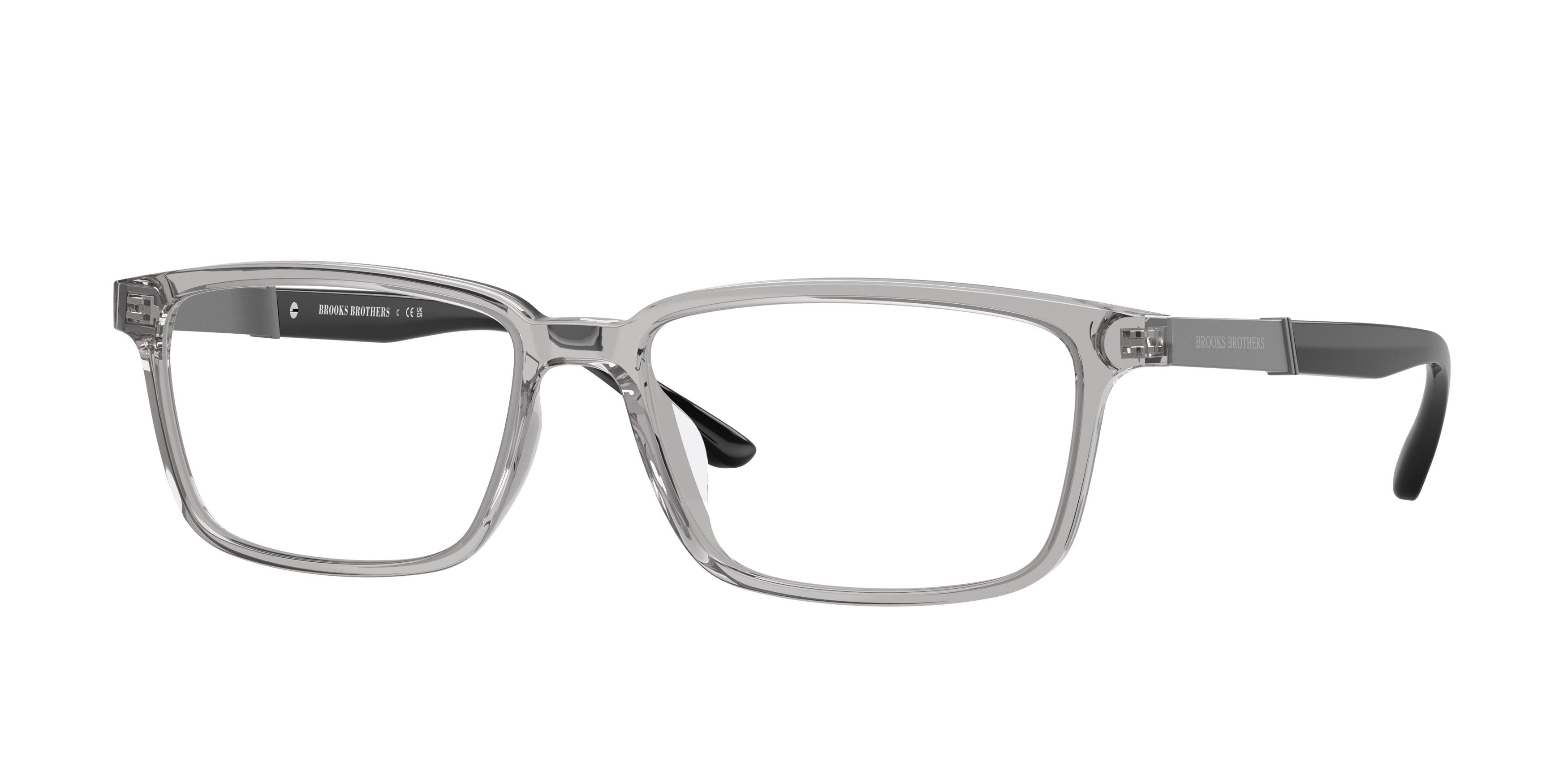Brooks Brothers BB2070U Rectangle Eyeglasses  6168-Grey Transparent 56-145-16 - Color Map Grey