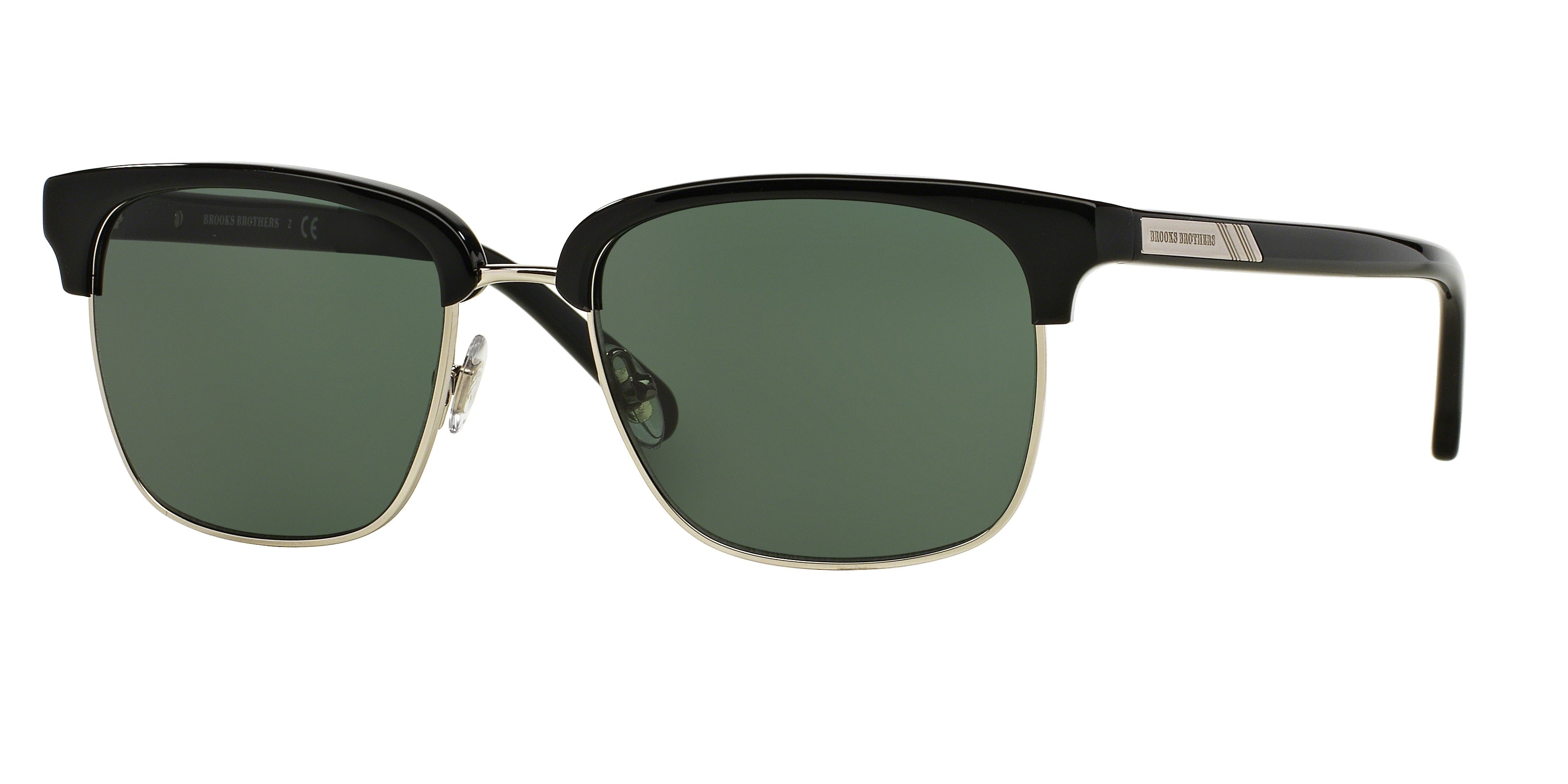 Brooks Brothers BB4021 Square Sunglasses  600071-Gold/Black 53-145-18 - Color Map Black