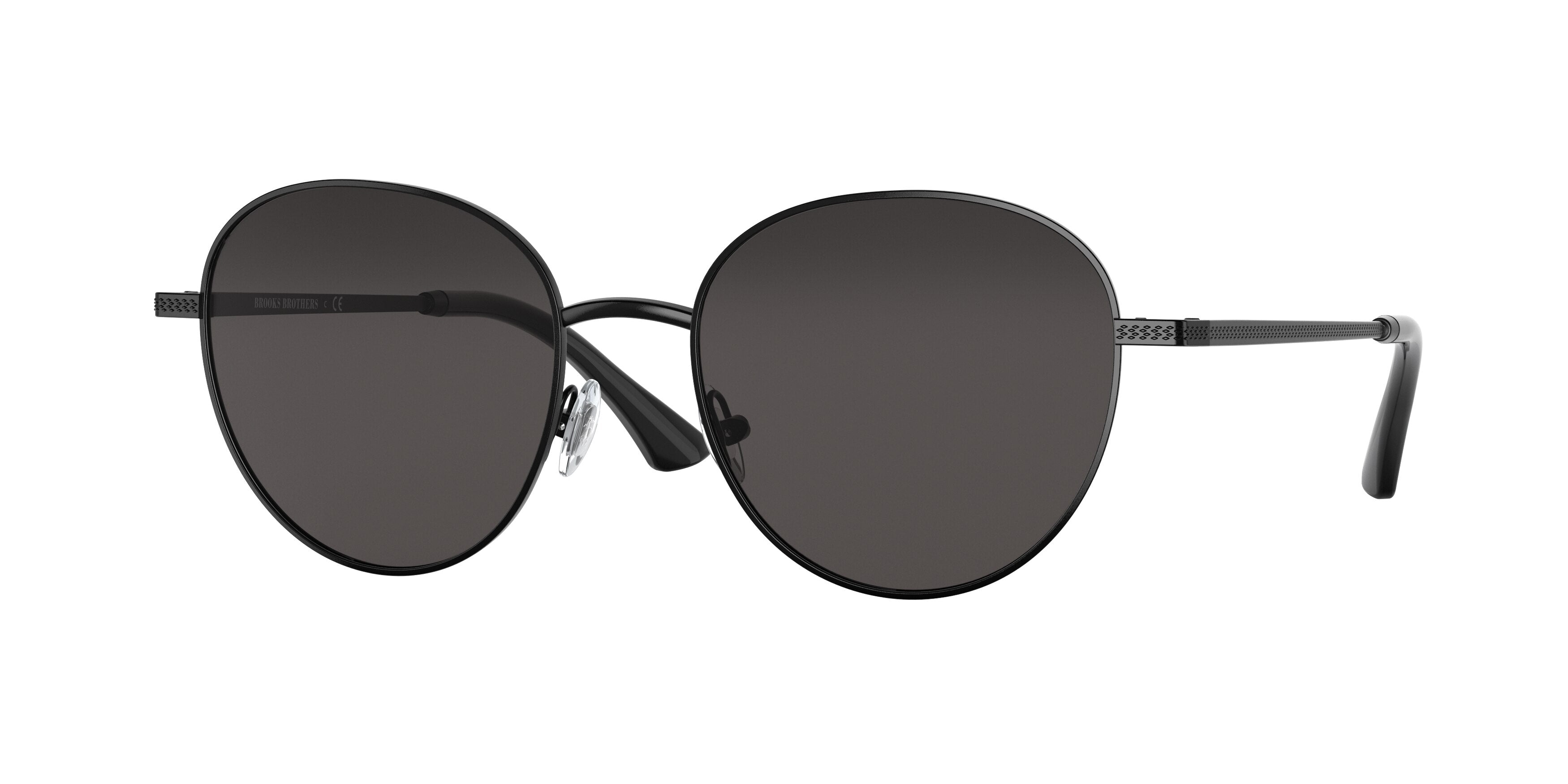 Brooks Brothers BB4059 Round Sunglasses  100987-Matte Black 52-145-18 - Color Map Black