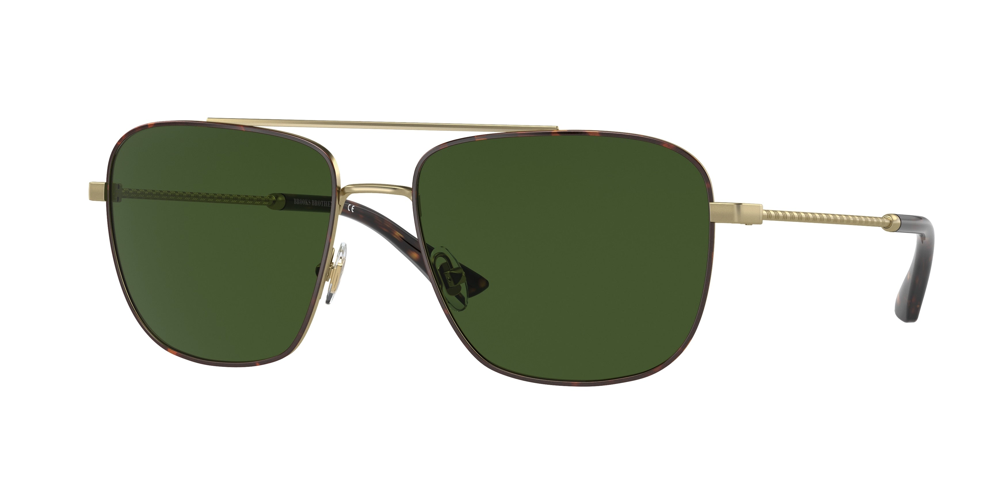 Brooks Brothers BB4061 Pilot Sunglasses  101871-Matte Gold 57-145-17 - Color Map Gold