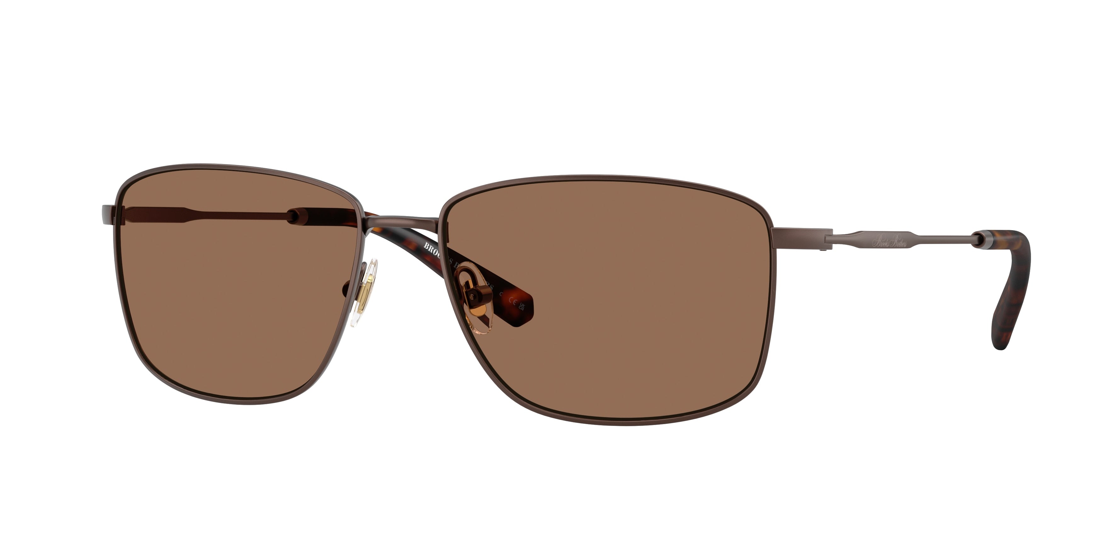 Brooks Brothers BB4069 Rectangle Sunglasses  102173-Matte Bronze 58-145-16 - Color Map Copper