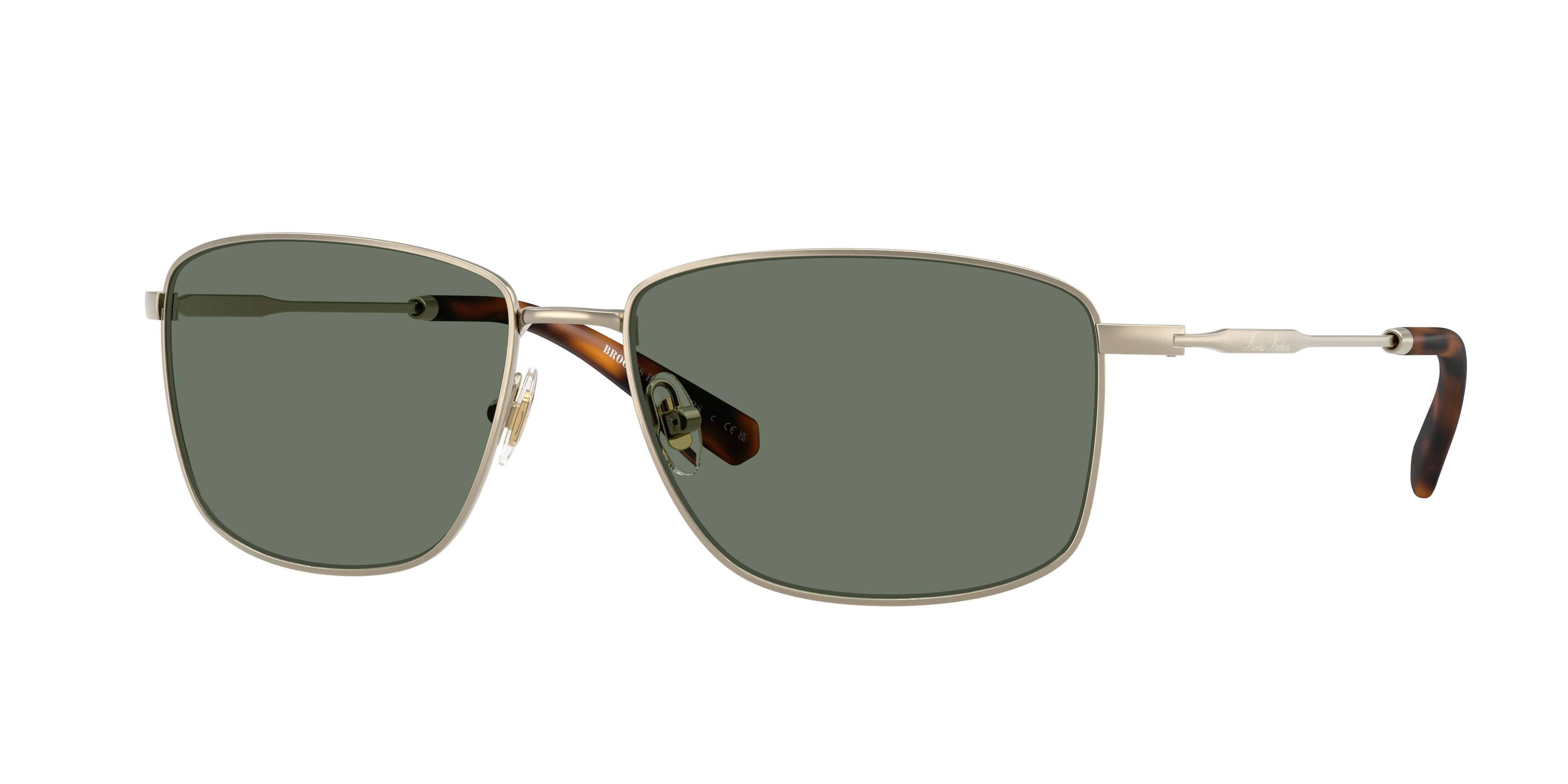 Brooks Brothers BB4069 Rectangle Sunglasses  10263H-Matte Gold 58-145-16 - Color Map Gold