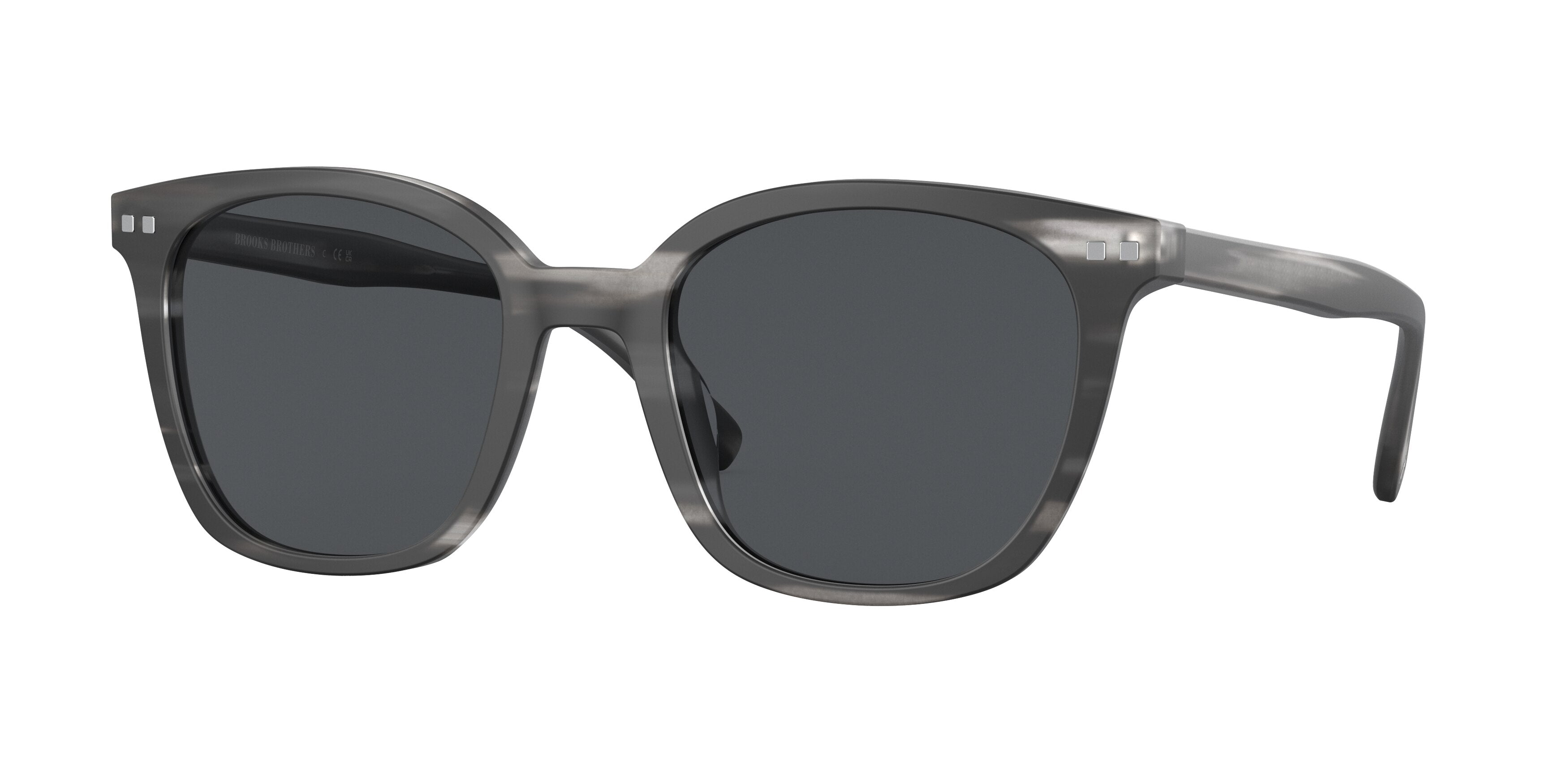 Brooks Brothers BB5046 Square Sunglasses  615787-Matte Grey Horn 53-145-21 - Color Map Grey