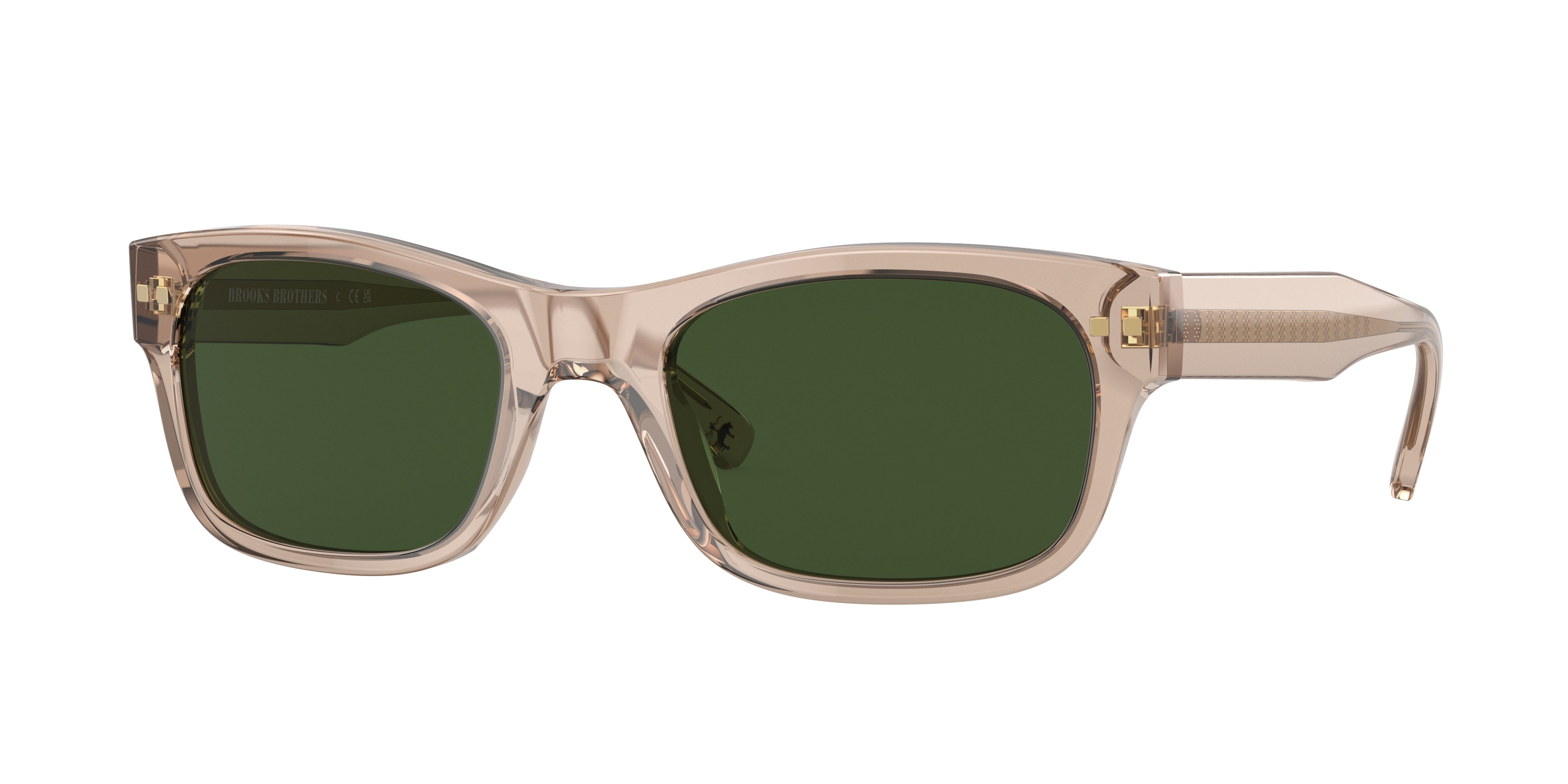 Brooks Brothers BB5047 Rectangle Sunglasses  615571-Transparent Brown 54-145-21 - Color Map Brown