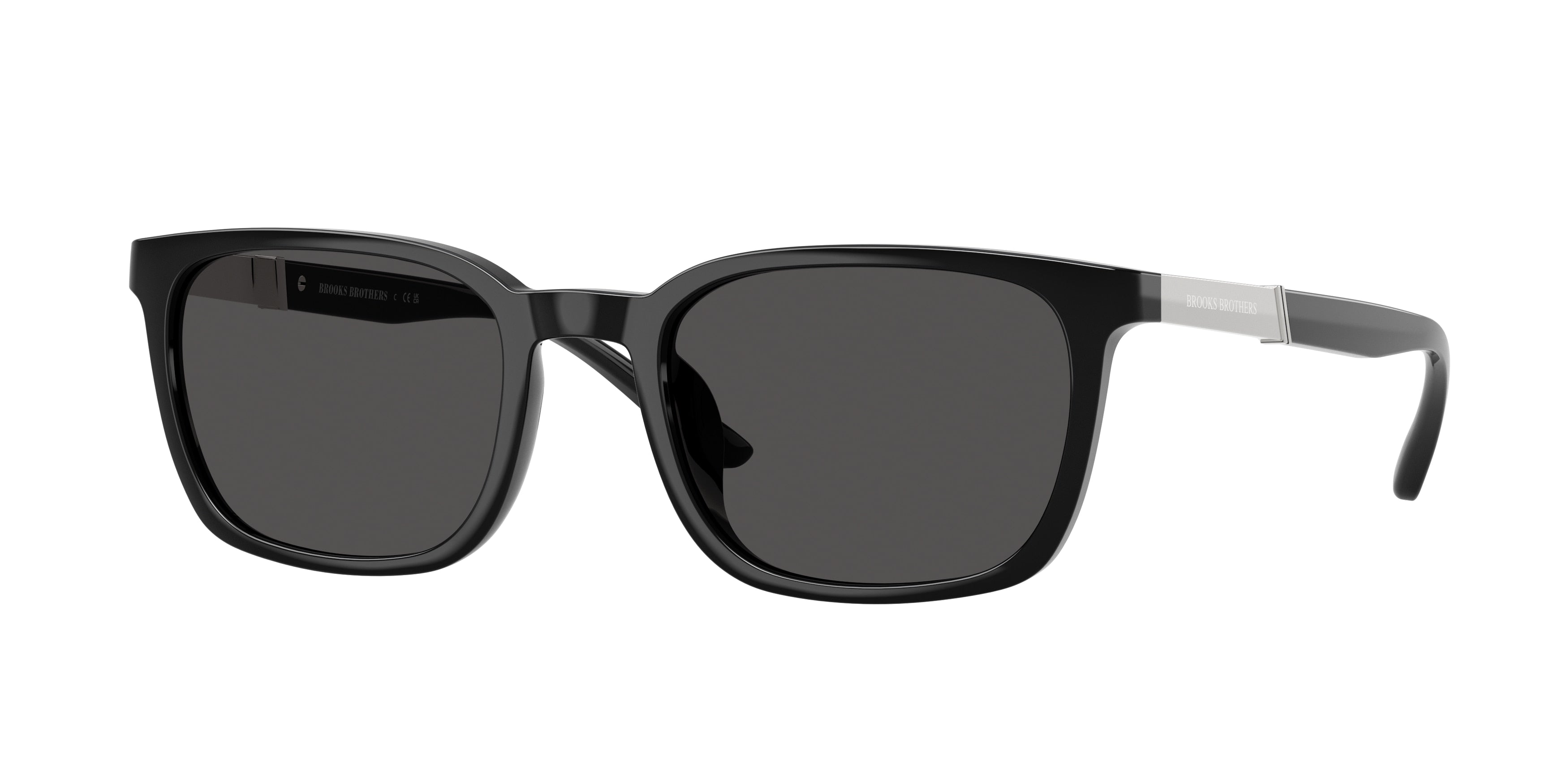 Brooks Brothers BB5054U Rectangle Sunglasses  606487-Black 53-145-19 - Color Map Black